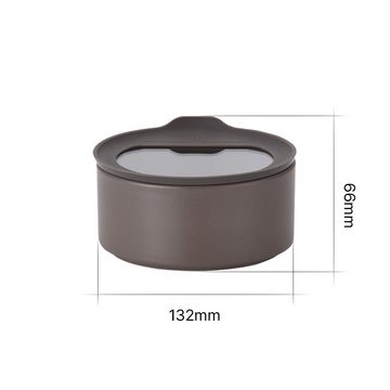 NEOFLAM® Vorratsdose FIKA One Keramik Vorratsdose 600ml - Forest Grey, Keramik, Silikon, (1-tlg)