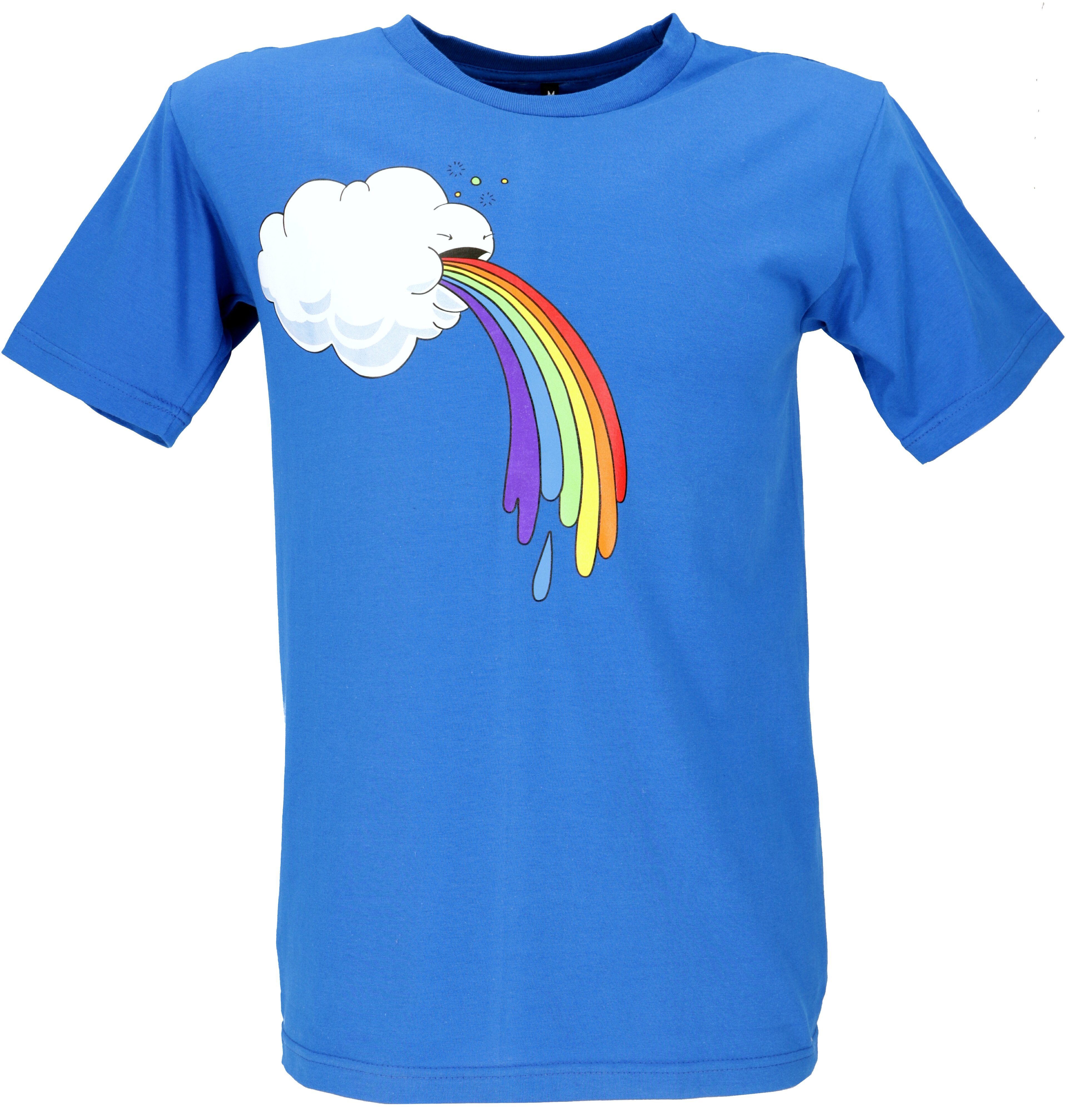 Guru-Shop T-Shirt Fun Retro Art T-Shirt `Wolke` - blau alternative Bekleidung