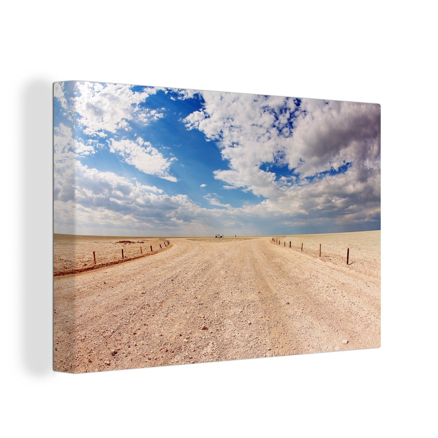 OneMillionCanvasses® Leinwandbild Blick auf die Etosha-Salzpfanne im Etosha-Nationalpark, (1 St), Wandbild Leinwandbilder, Aufhängefertig, Wanddeko, 30x20 cm