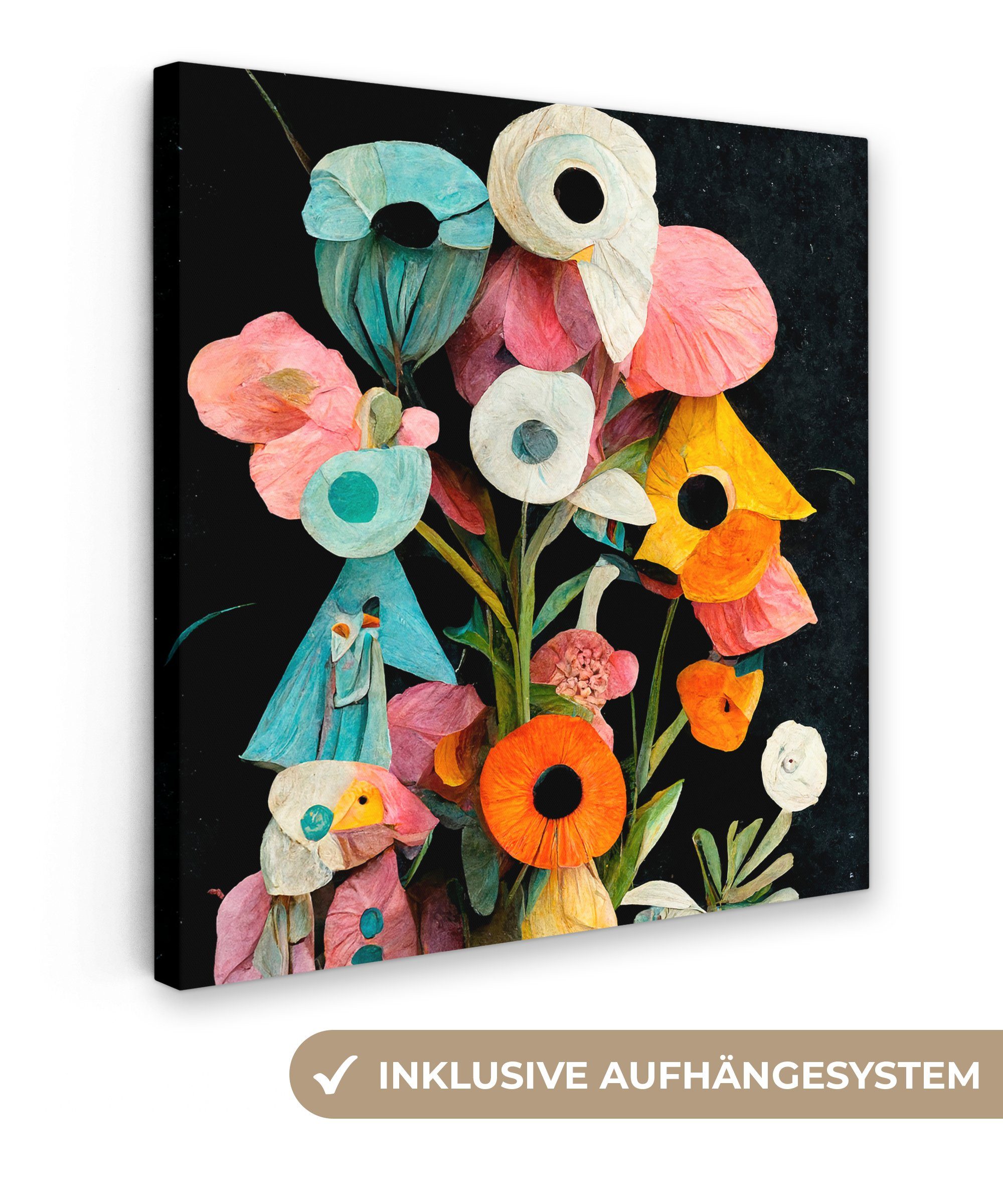 OneMillionCanvasses® Leinwandbild Blumenstrauß - Vase - günstig online kaufen