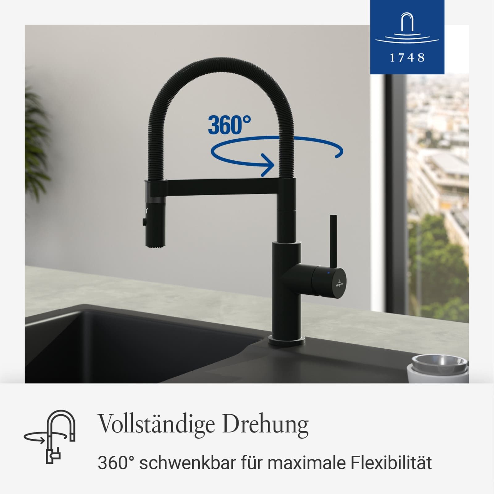 Villeroy & Boch Küchenarmatur Steel Expert Compact Küchenarmatur 14,3 cm (1-St) – Bild 3 von 5