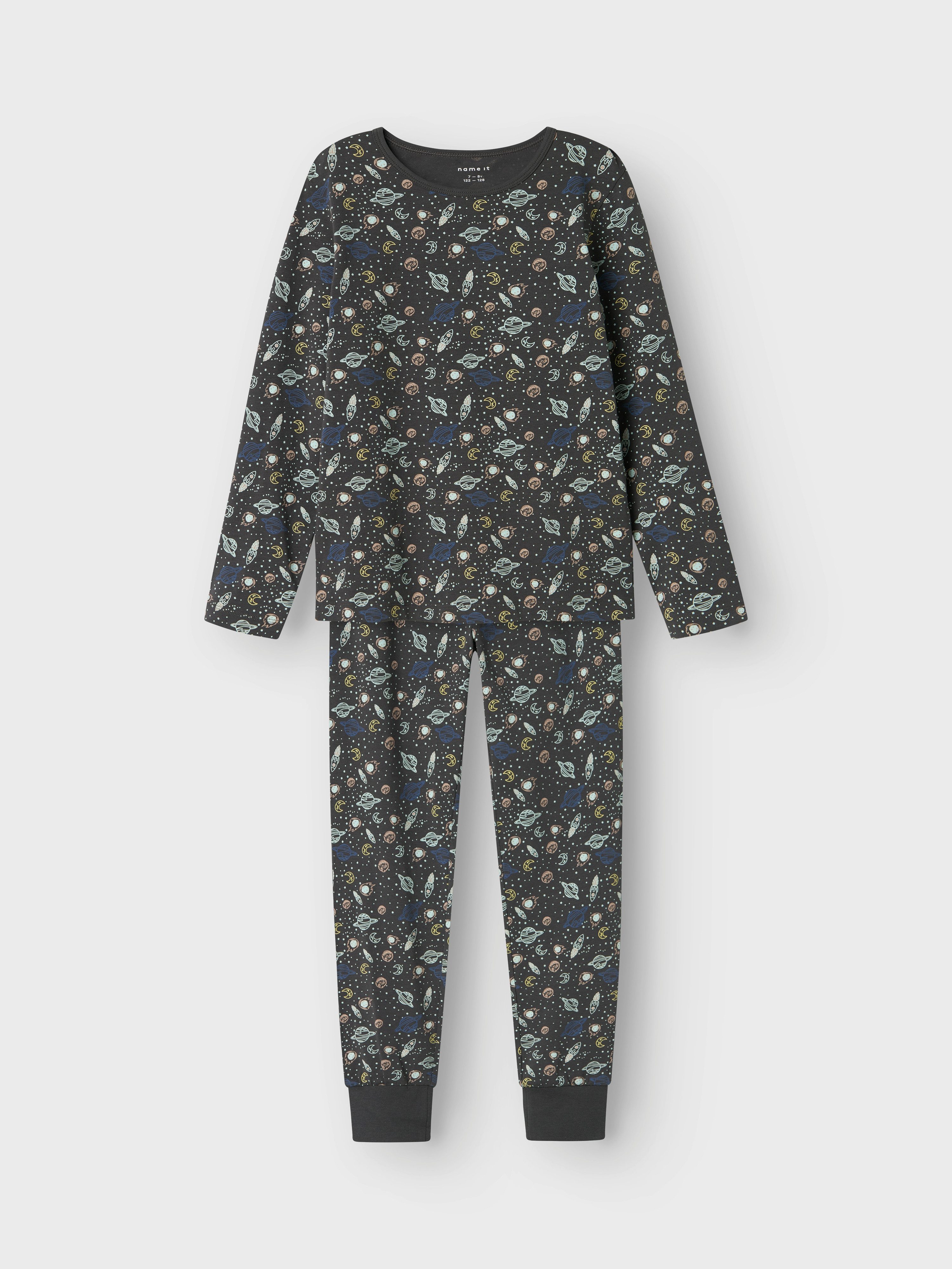 Name It Schlafanzug NKMNIGHTSET IRON SPACE NOOS (Set, 2 tlg) in Basic-Form, allover bedruckt