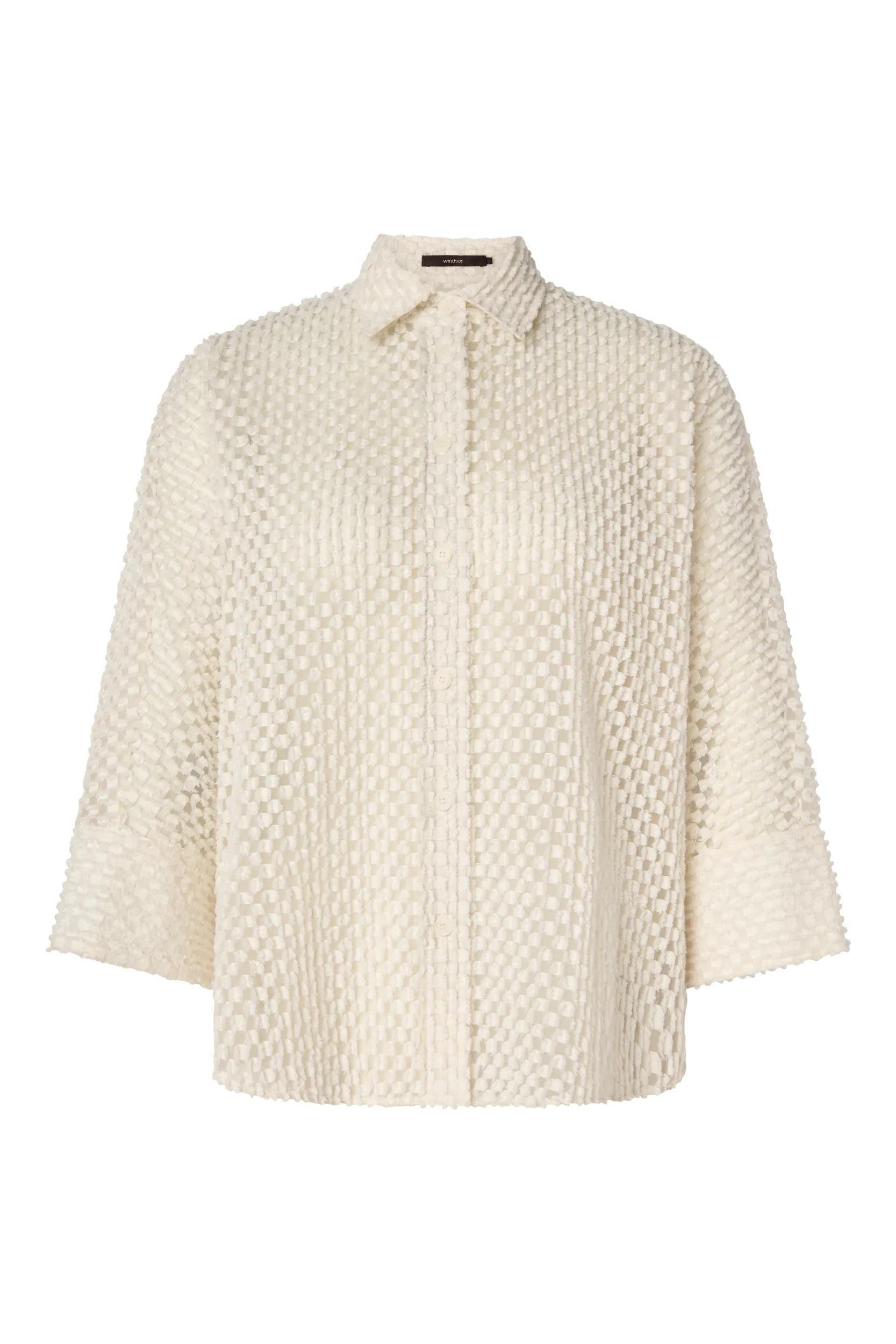 Windsor Blusentop Bluse mit Strickmuster - Gerade