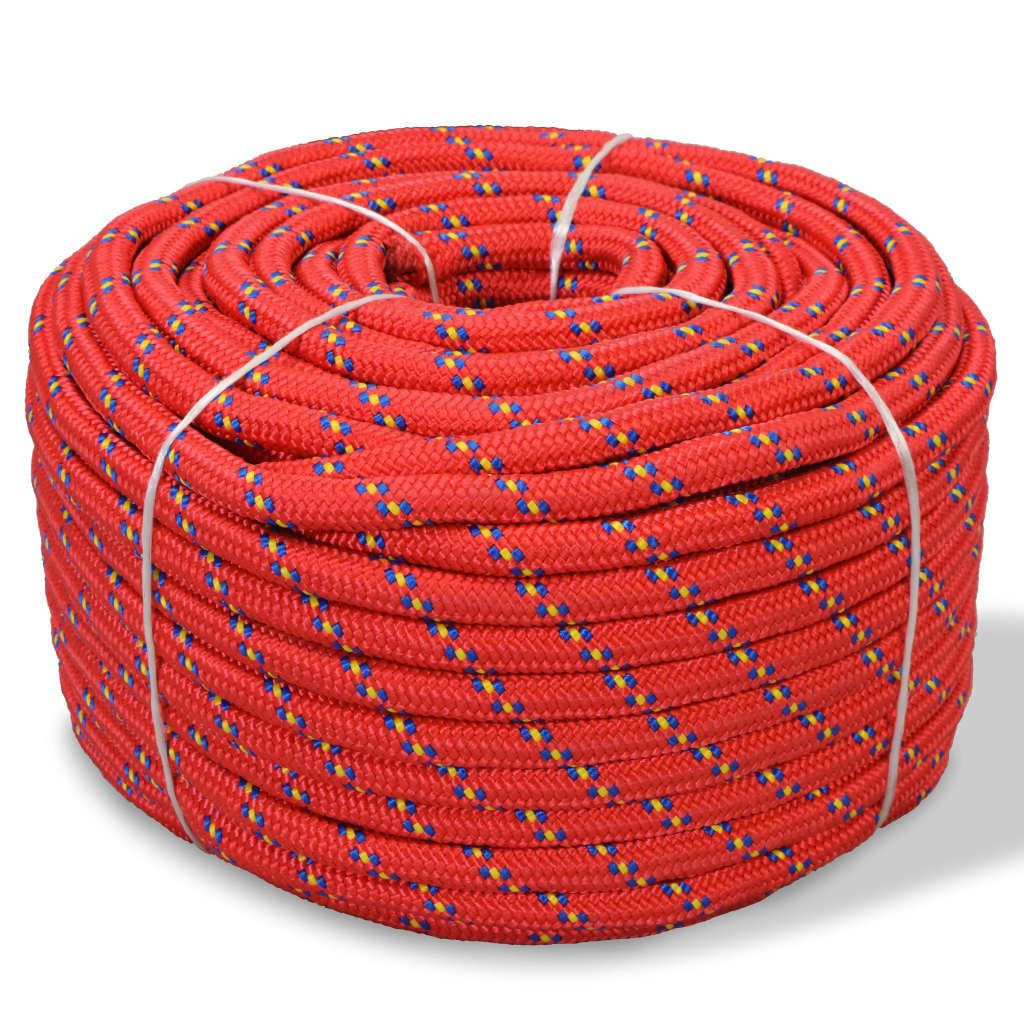 vidaXL Bootsseil Polypropylen 10 mm 50 m Rot Seil (1-tlg)