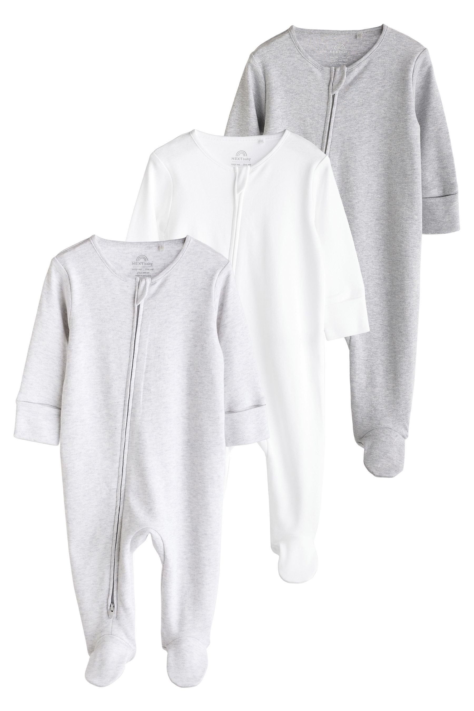 Next Schlafoverall 3er-Pack Babyschlafanzüge aus Baumwolle (3-tlg)