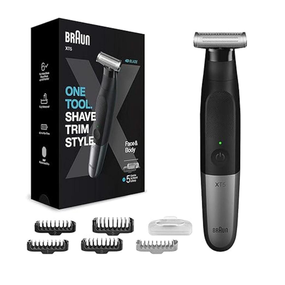 Gesichtshaarrasierer Braun Series XT5 Face & Body Bartschneider Schwarz