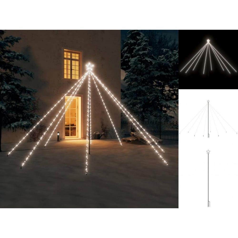 vidaXL Lichterkette Weihnachtsbaum-Lichterkette Indoor Outdoor 576 LEDs Kaltweiß