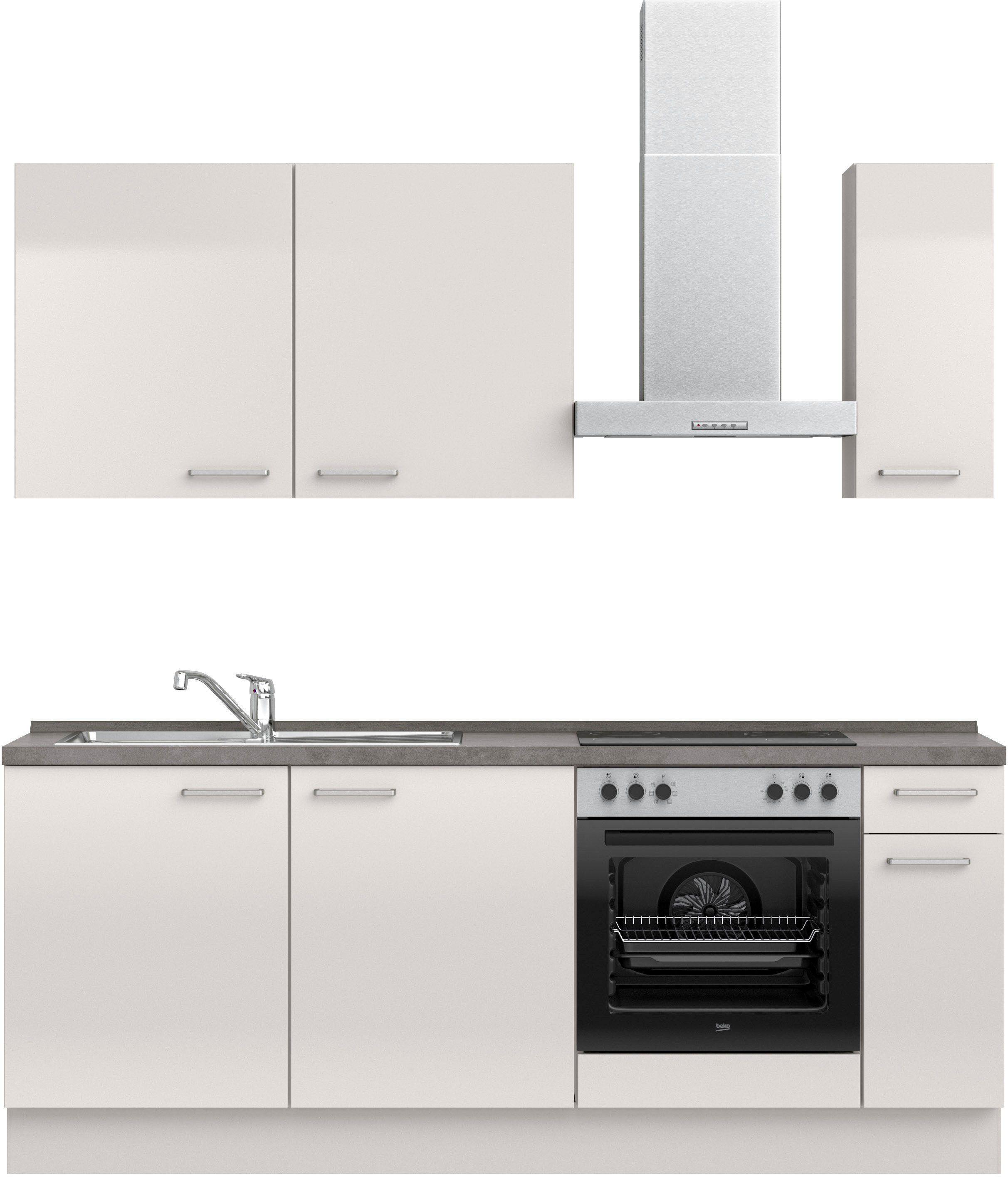 nobilia® Küchenzeile "Flash I", NEU: individuell anpassbar mit gratis Profi-Beratung, vormontiert, Breite 210 cm, Ausrichtung wählbar, wahlw. mit E-Geräten
