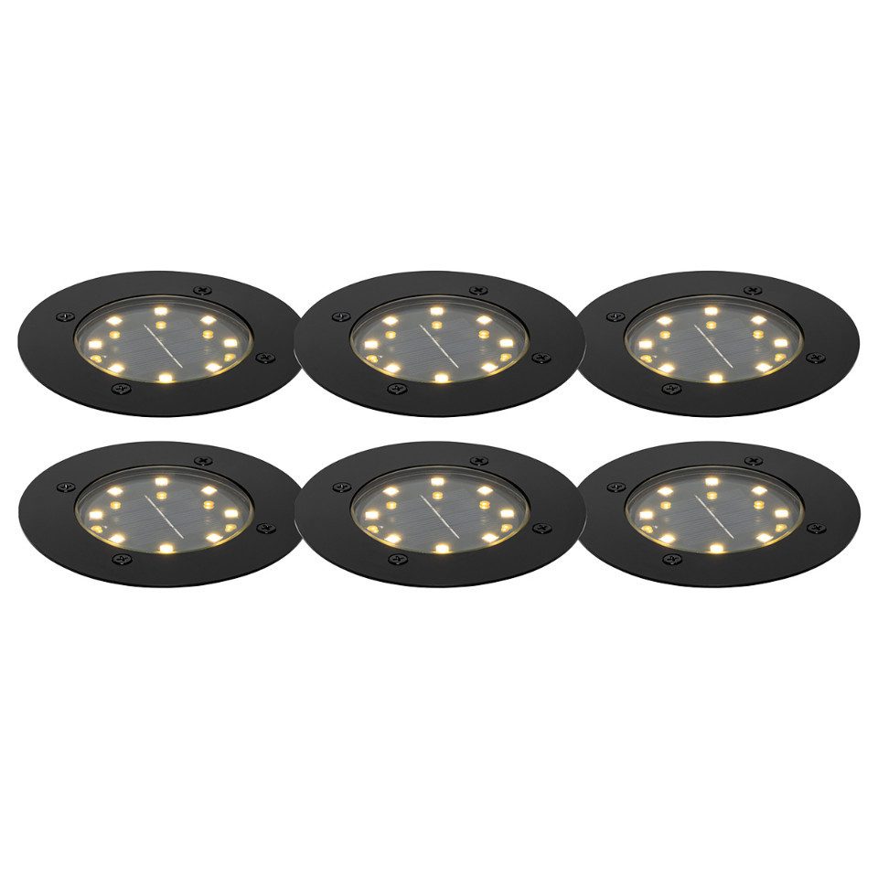 Qazqa LED Solarleuchte Terry, LED fest integriert, Extra-Warmweiß, QAZQA Solar­leuchte, integrated, Schwarz, Aluminium, Modern