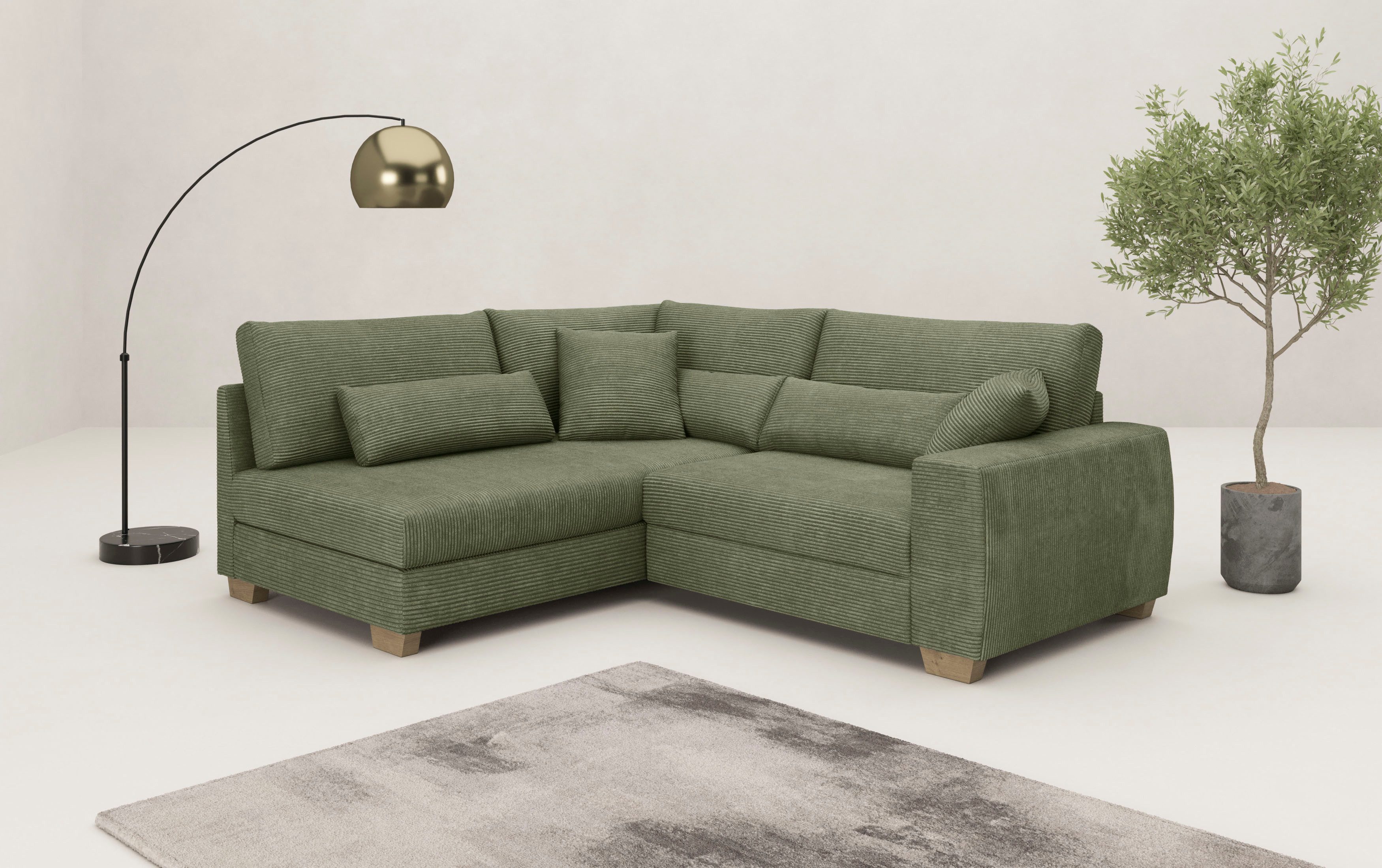 Mr. Couch Ecksofa "Helena L-Form", Mit Federkern, wahlweise mit Bettfunktio günstig online kaufen