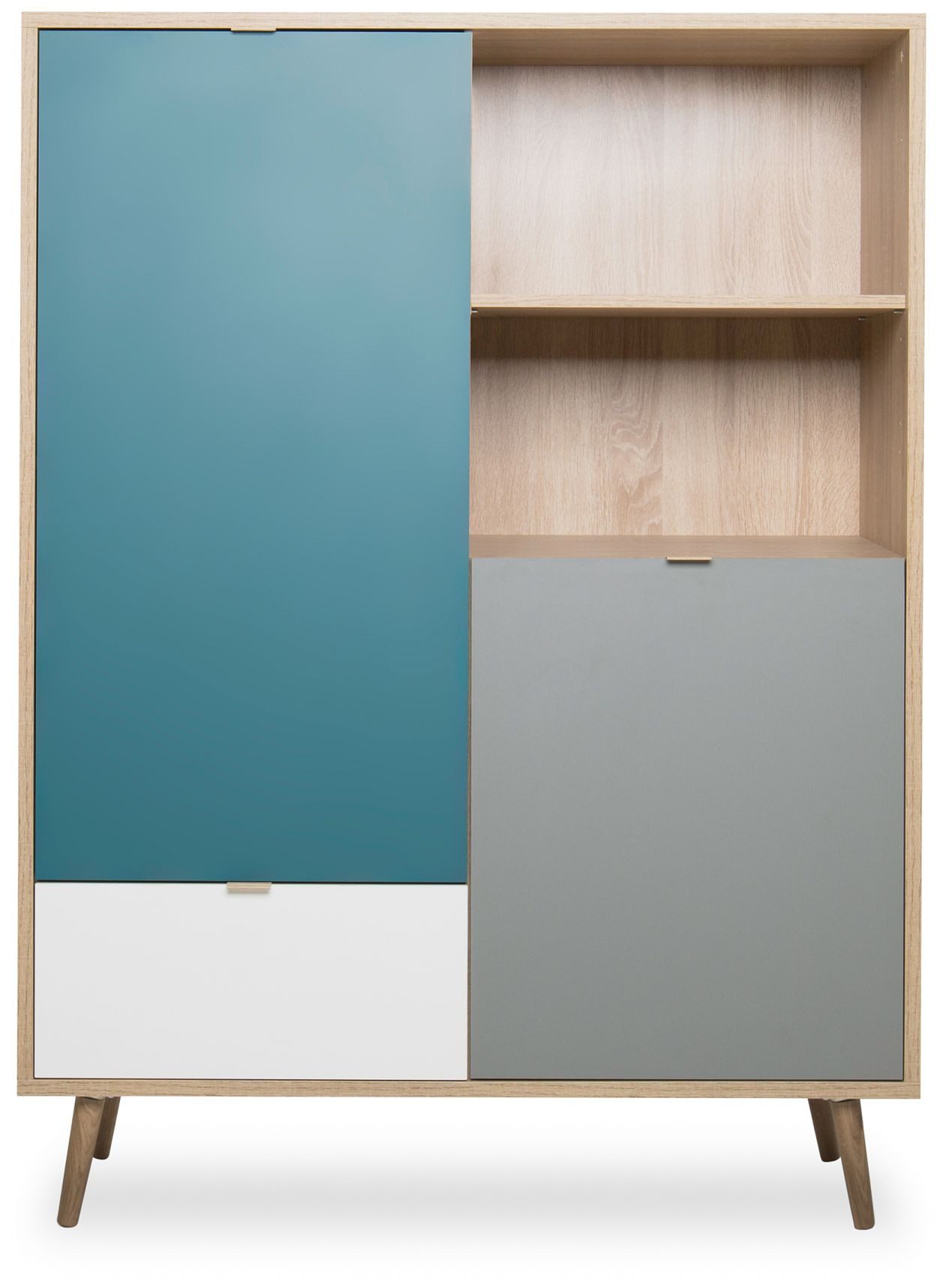 Finori Highboard, Sonoma Eiche / Tricolor B x H x T ca. 103 x 139 x 40 cm