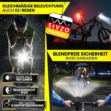 Dunlop Fahrradbeleuchtung Dunlop Fahrradlicht Fahrrad Licht - Extra helles LED Licht Hochleistun