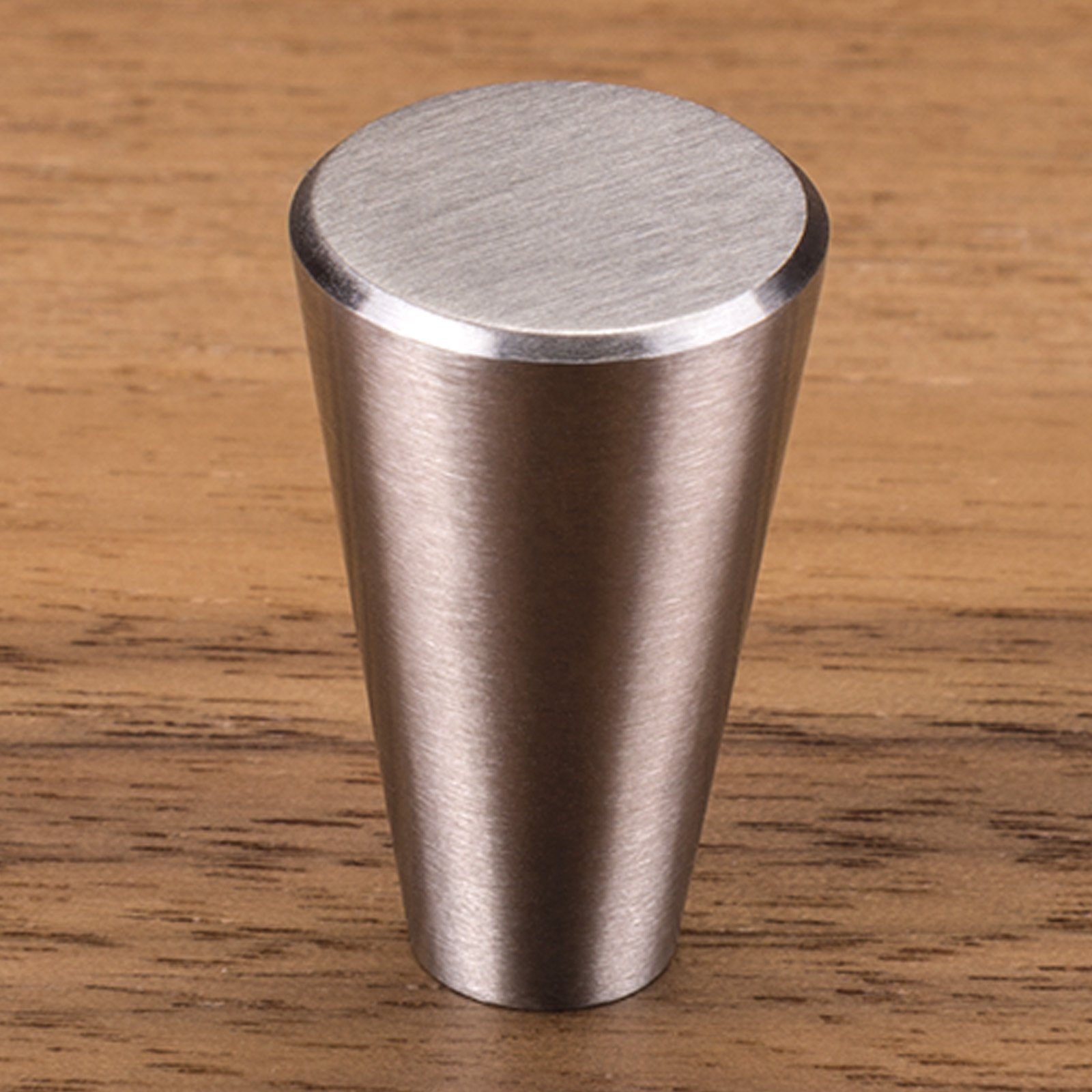SO-TECH® Möbelknopf Edelstahlknopf LEONARD Ø 16 mm Edelstahl gebürstet, Knopf Knauf Möbelknauf - incl. Schraube