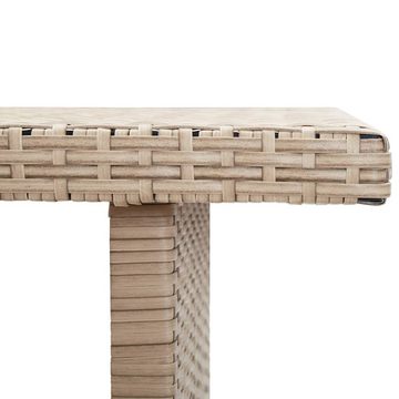 vidaXL Gartentisch Gartentisch Beige 110 x 60 x 67 cm Poly Rattan (1-St)