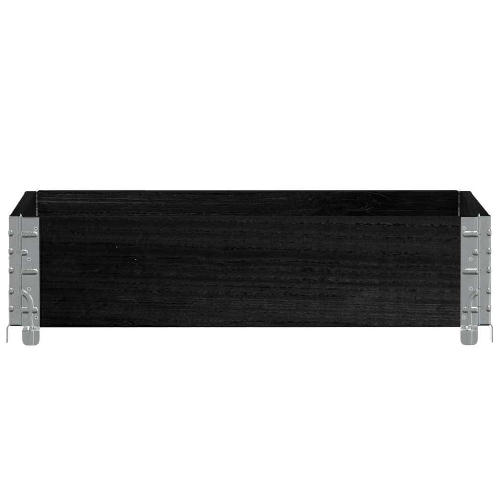 vidaXL Palettenbett Paletten-Aufsatzrahmen Schwarz 80x60 cm Massivholz Kiefer (1-tlg)