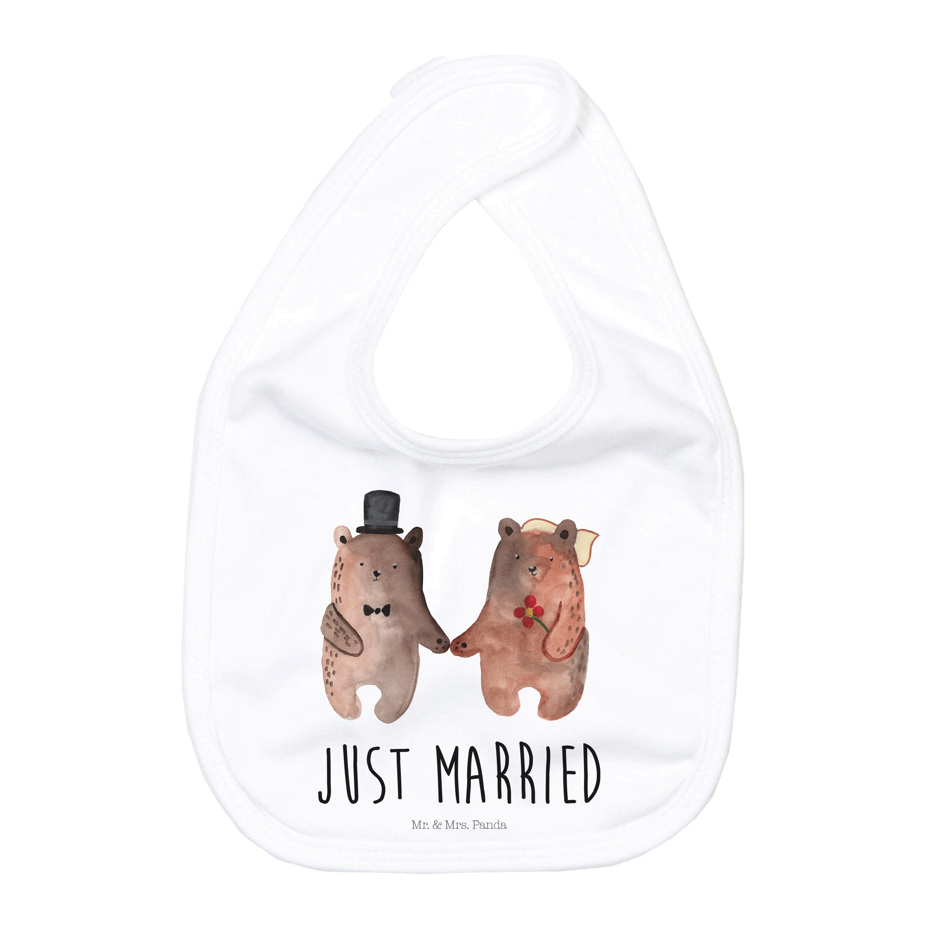 Tragetuch Bär Heirat - Weiß - Geschenk, Geschenk zur Geburt, Geschenkidee für B