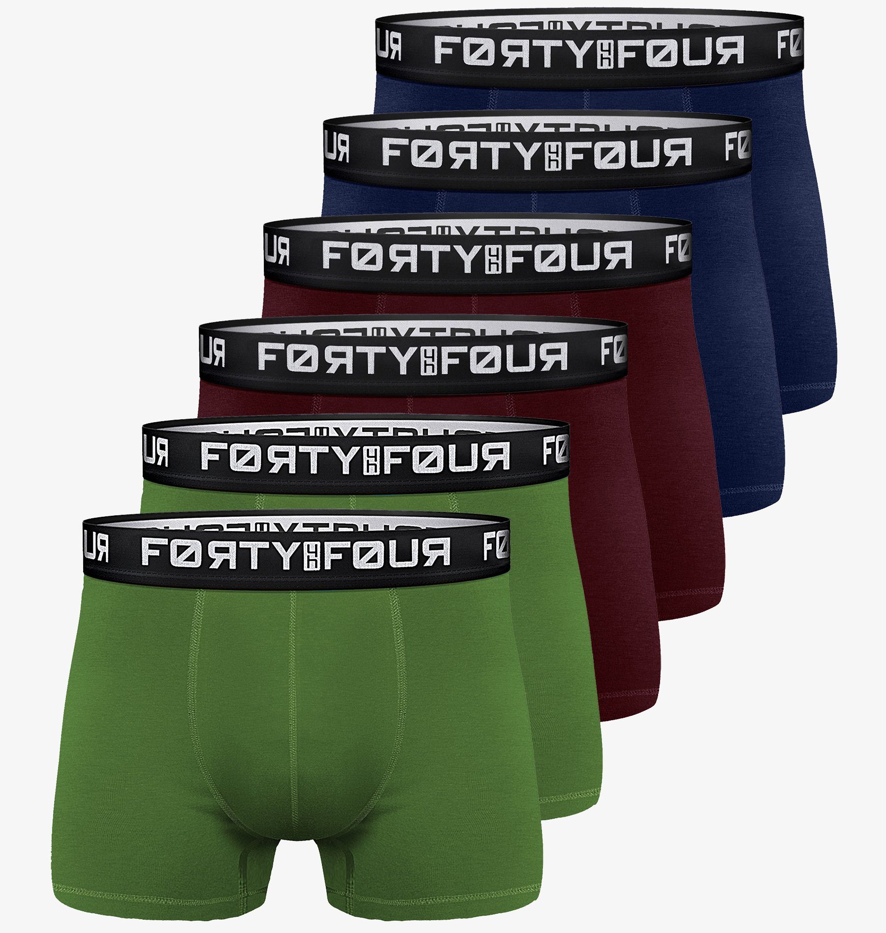 FortyFour Boxershorts Herren Männer Unterhosen Baumwolle Premium Qualität perfekte Passform (Vorteilspack, 6er Pack) S - 7XL 706f-mehrfarbig