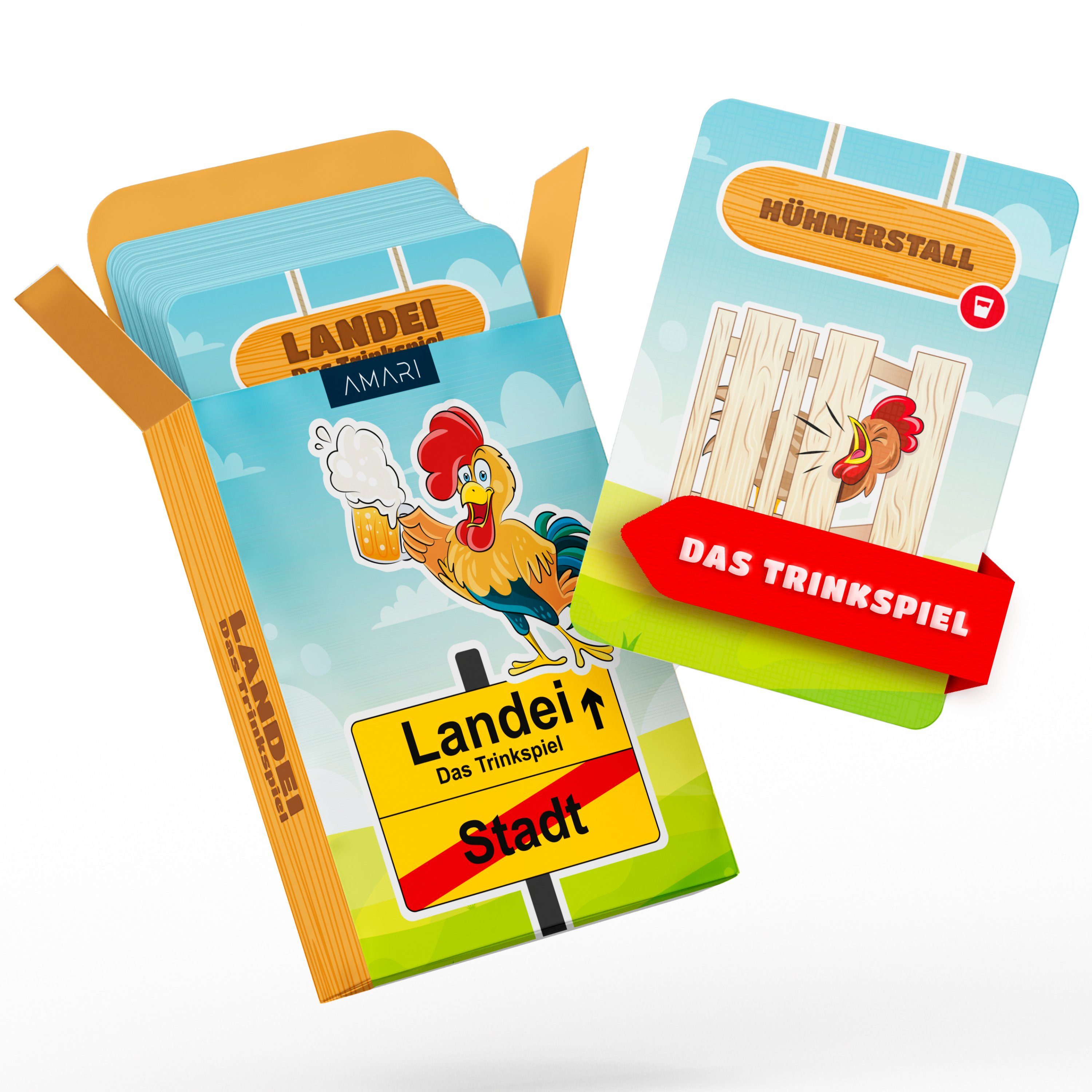 Spiel AMARI ® Landei Trinkspiel - Lustiges Spiel für jede Party [55 Karten]