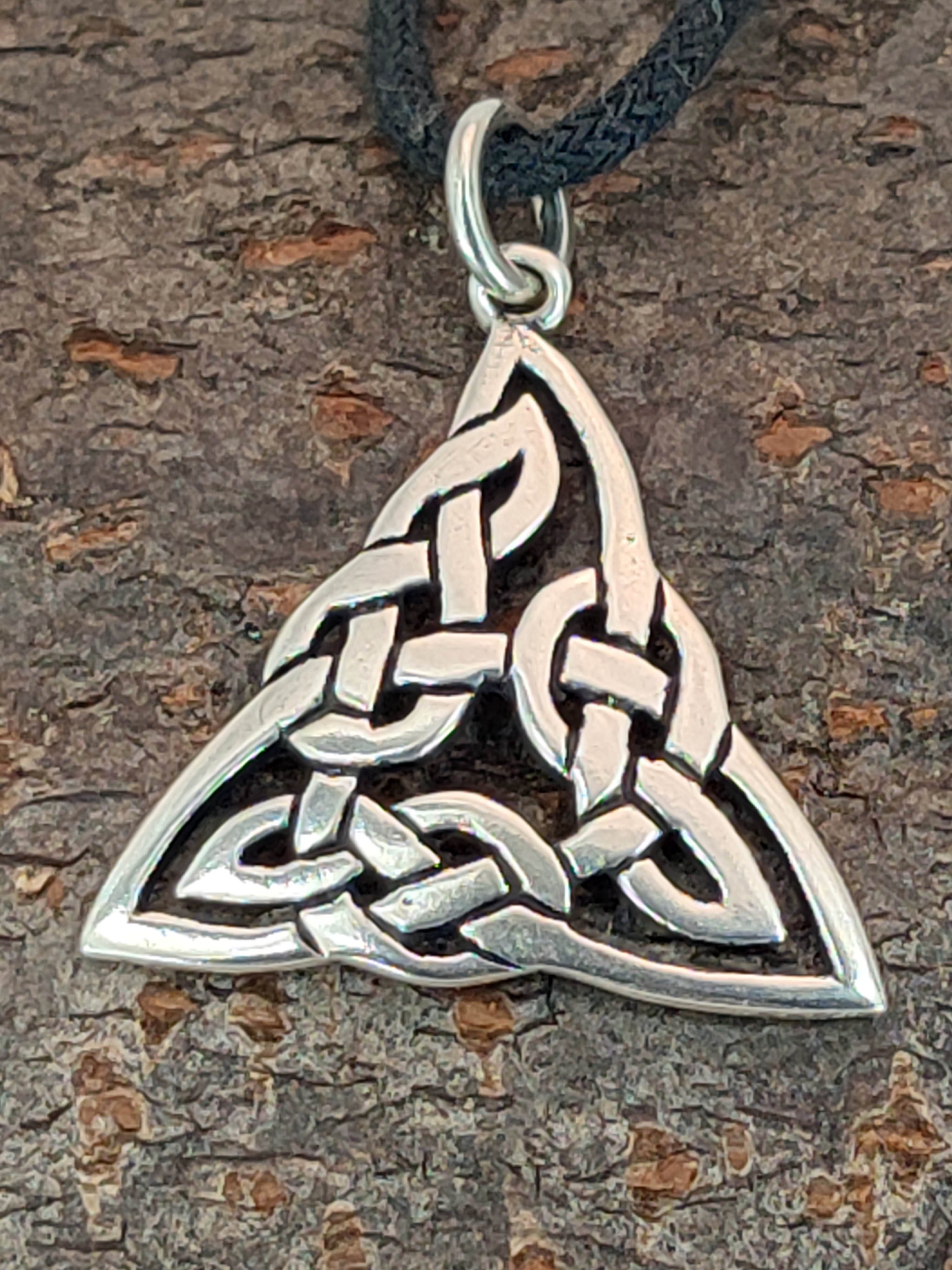 Dreieck Kettenanhänger Anhänger of Silber 925 Keltenknoten Leather Knoten Kiss keltischer