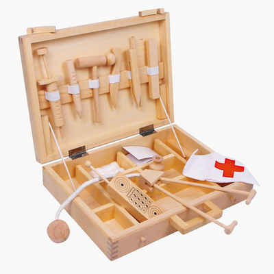 Small Foot Spielzeug-Arztkoffer Arztkoffer natur, (packung, 15-tlg), um in die aufregende Welt der Medizin einzutauchen.