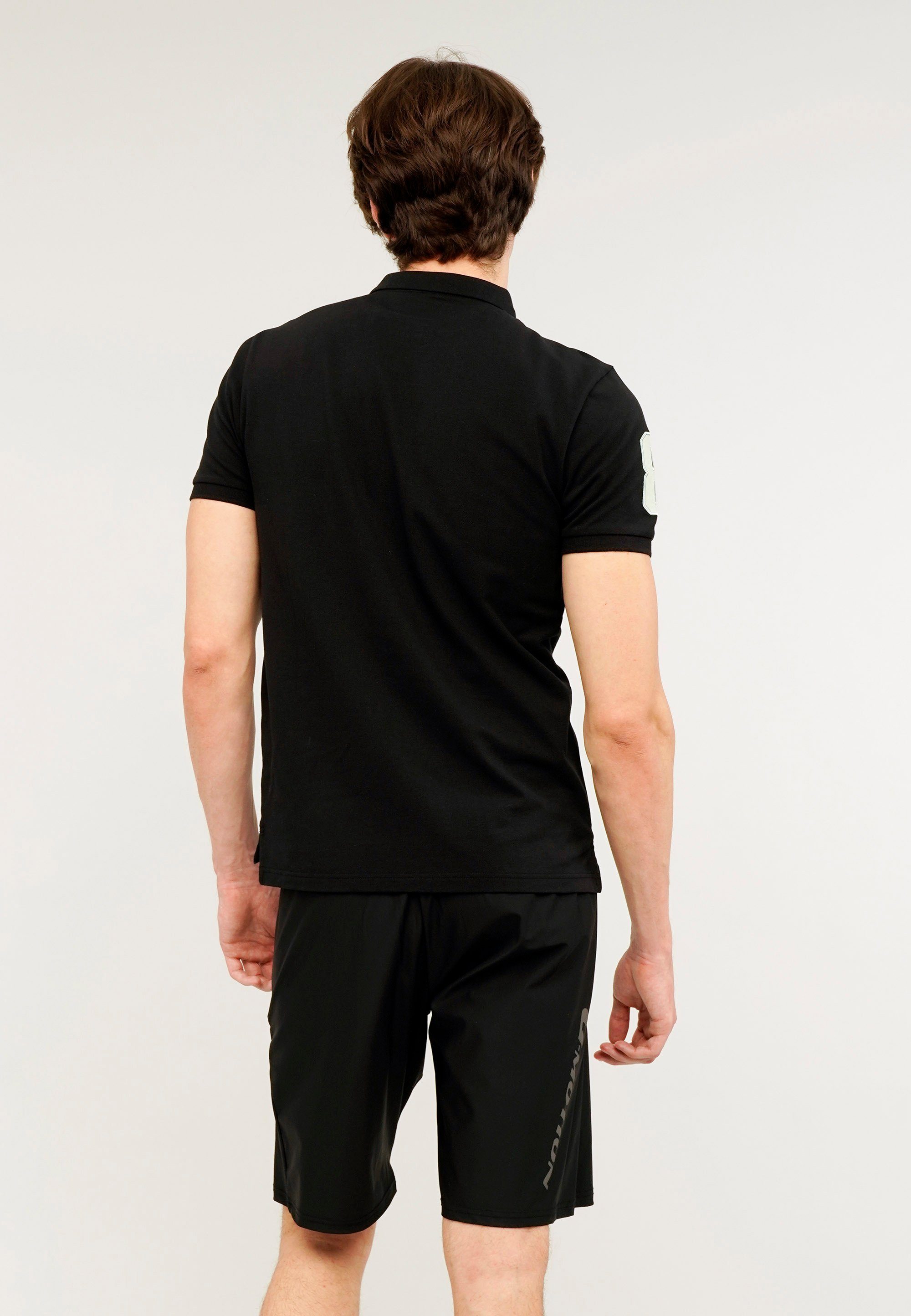 Poloshirt schwarz mit Stickerei Lion GIORDANO toller 3D
