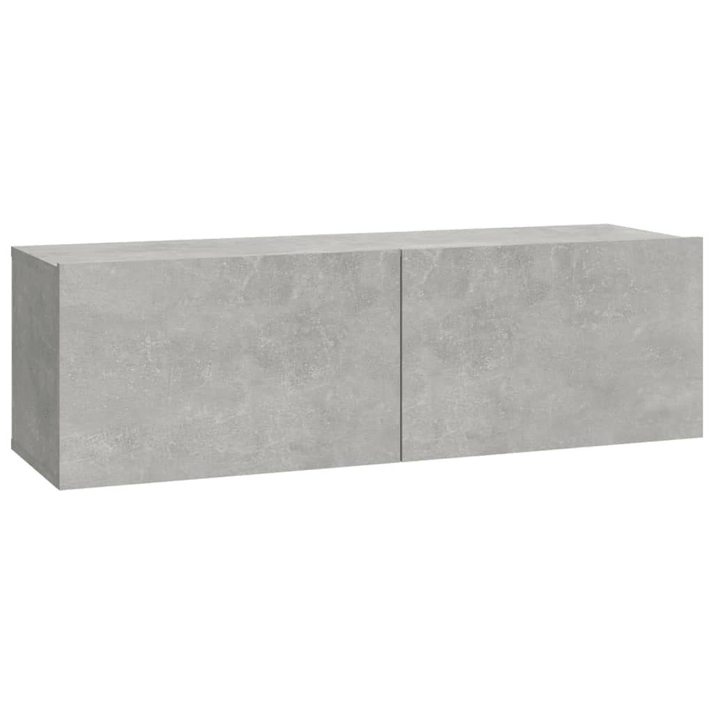 6-tlg. furnicato TV-Schrank Holzwerkstoff Betongrau TV-Schrank-Set