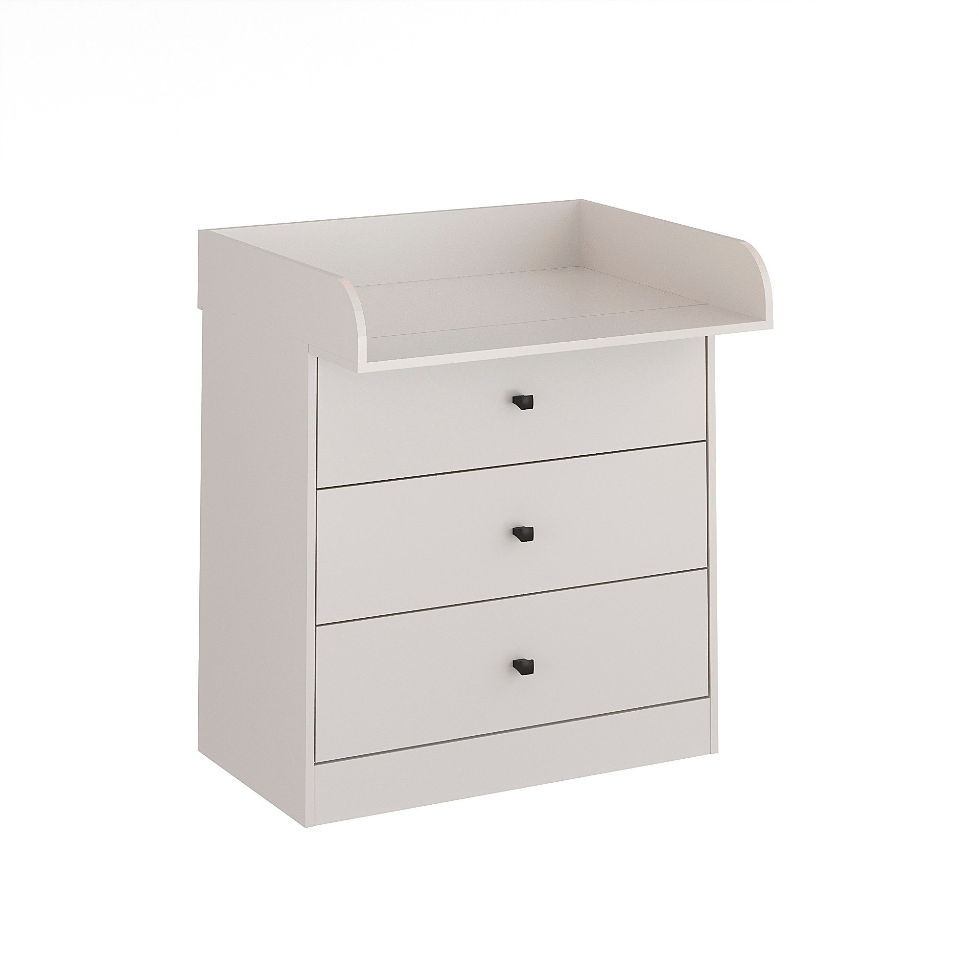 KOMTO Wickelkommode mit Schubladen - Baby Kommode mit Wickelaufsatz, Wickeltisch M3, Wickeltisch, Wickelschrank mit Abnehmbarer Wickelsatz Weiß, Lulliblox