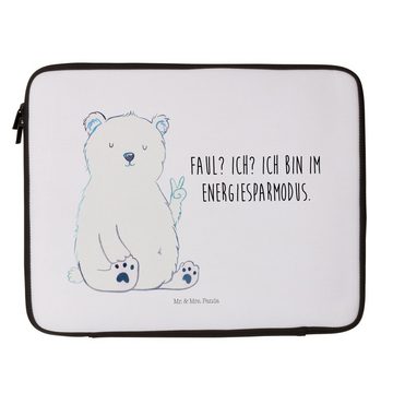 Mr. & Mrs. Panda Laptop-Hülle Eisbär Faul - Weiß - Geschenk, Laptop, Arbeit, Teddy, Notebook Tasche