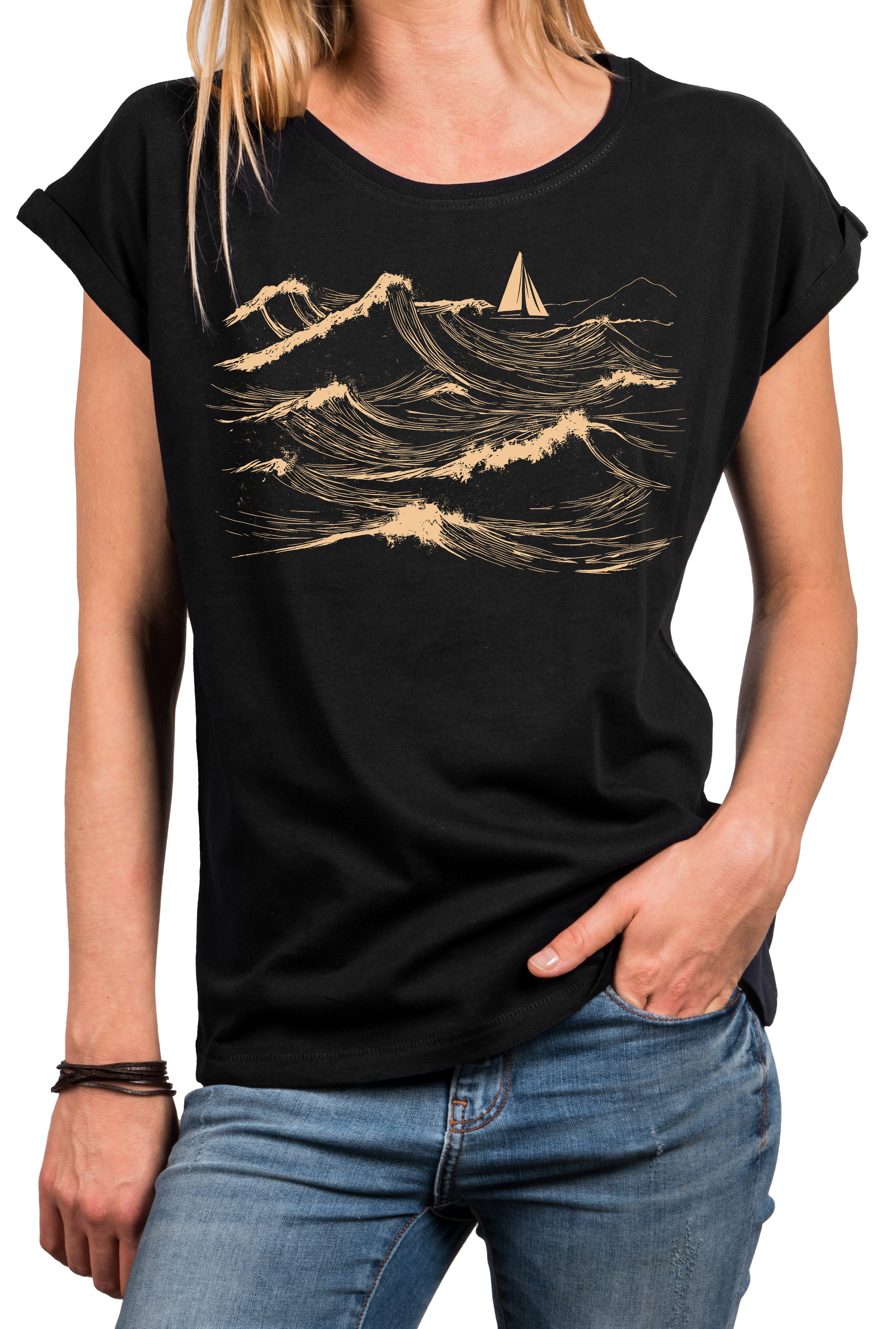 MAKAYA T-Shirt Seglerinnen Damen-Top – maritimes Design mit Segel-Motiv (Sc günstig online kaufen