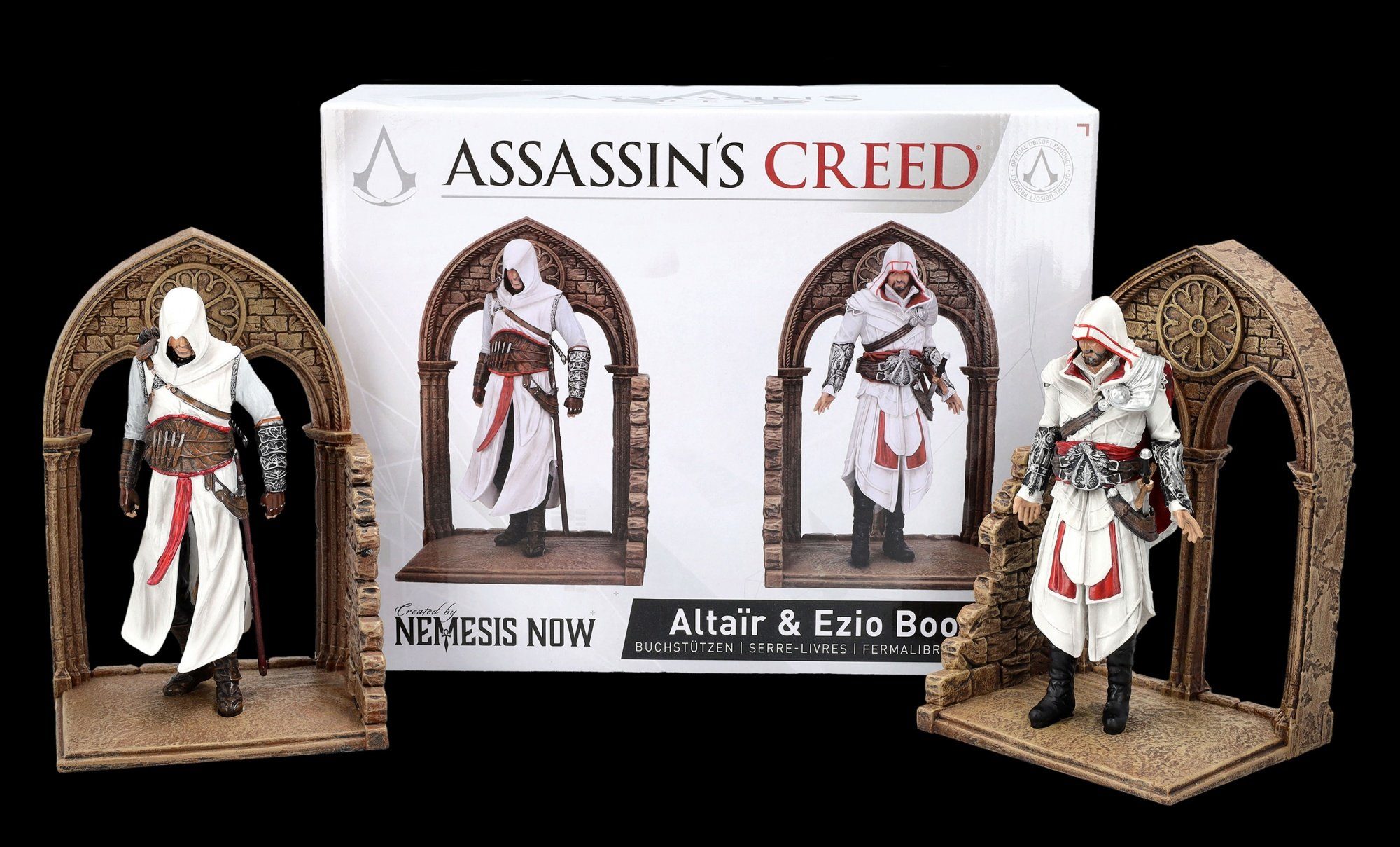 Figuren Shop GmbH Buchstütze Assassins Creed Buchstützen - Altair und Ezio - Figuren Gaming (2 St)