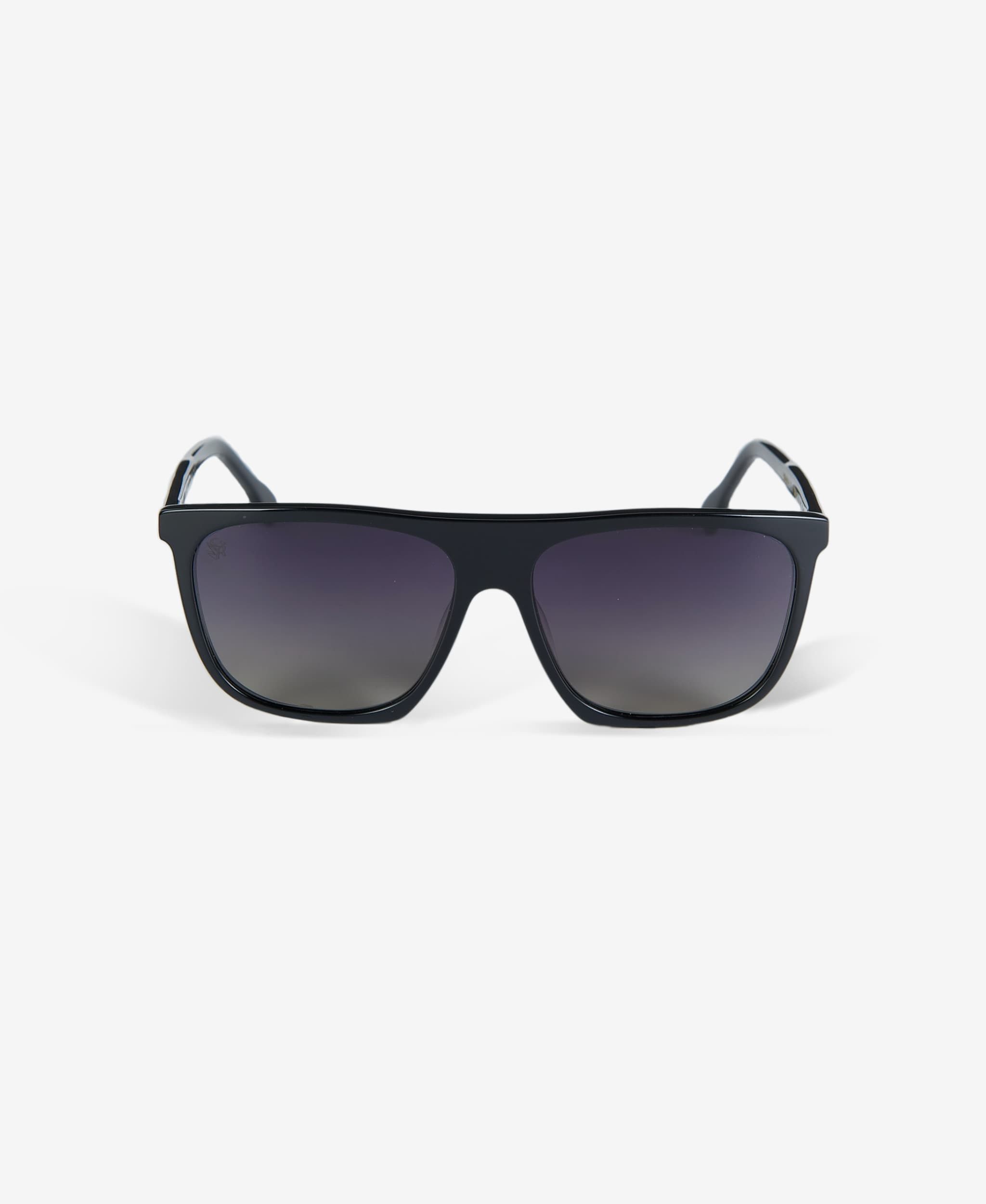 GLAMIRA Sonnenbrille Quadratische Glänzend Schwarze Herrensonnenbrille (1-St) mit polarisierten Linsen
