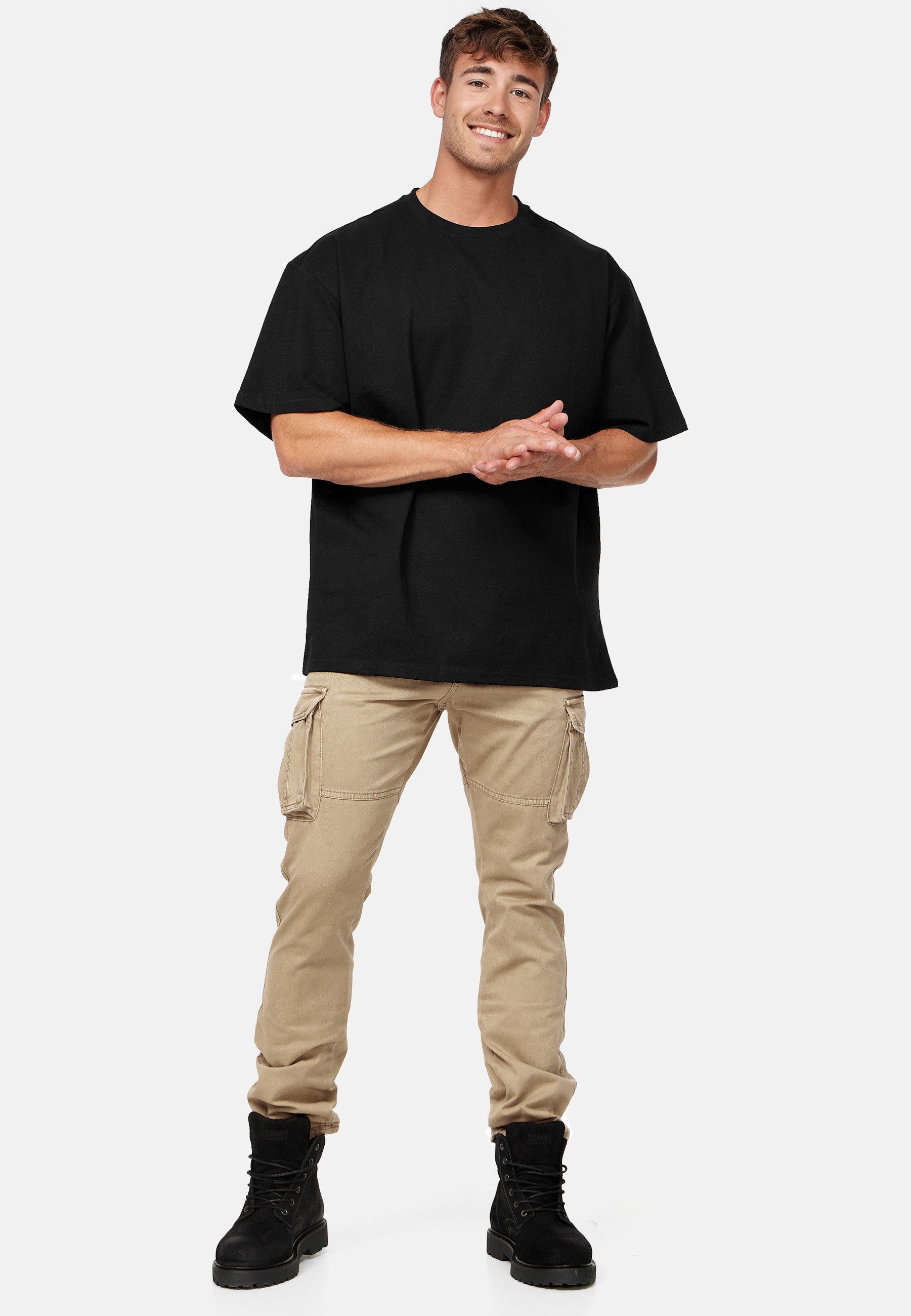 Indicode Cargohose Herren William Cargo Hose Herrenhose mit 7 Taschen, inkl. Gürtel
