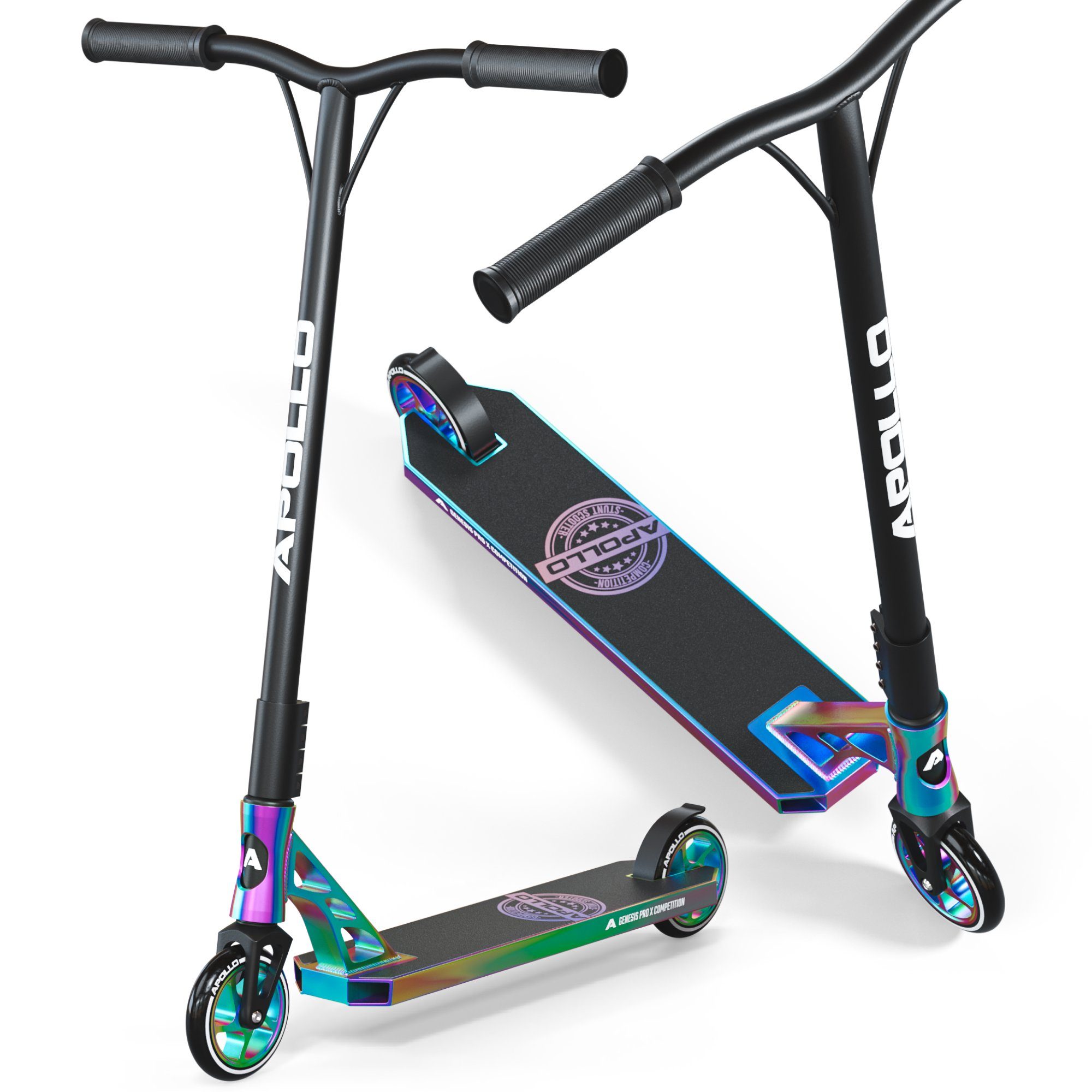 Apollo Pro High -, Genesis Stunt Stuntscooter End X Scooter Rainbow Roller Competition