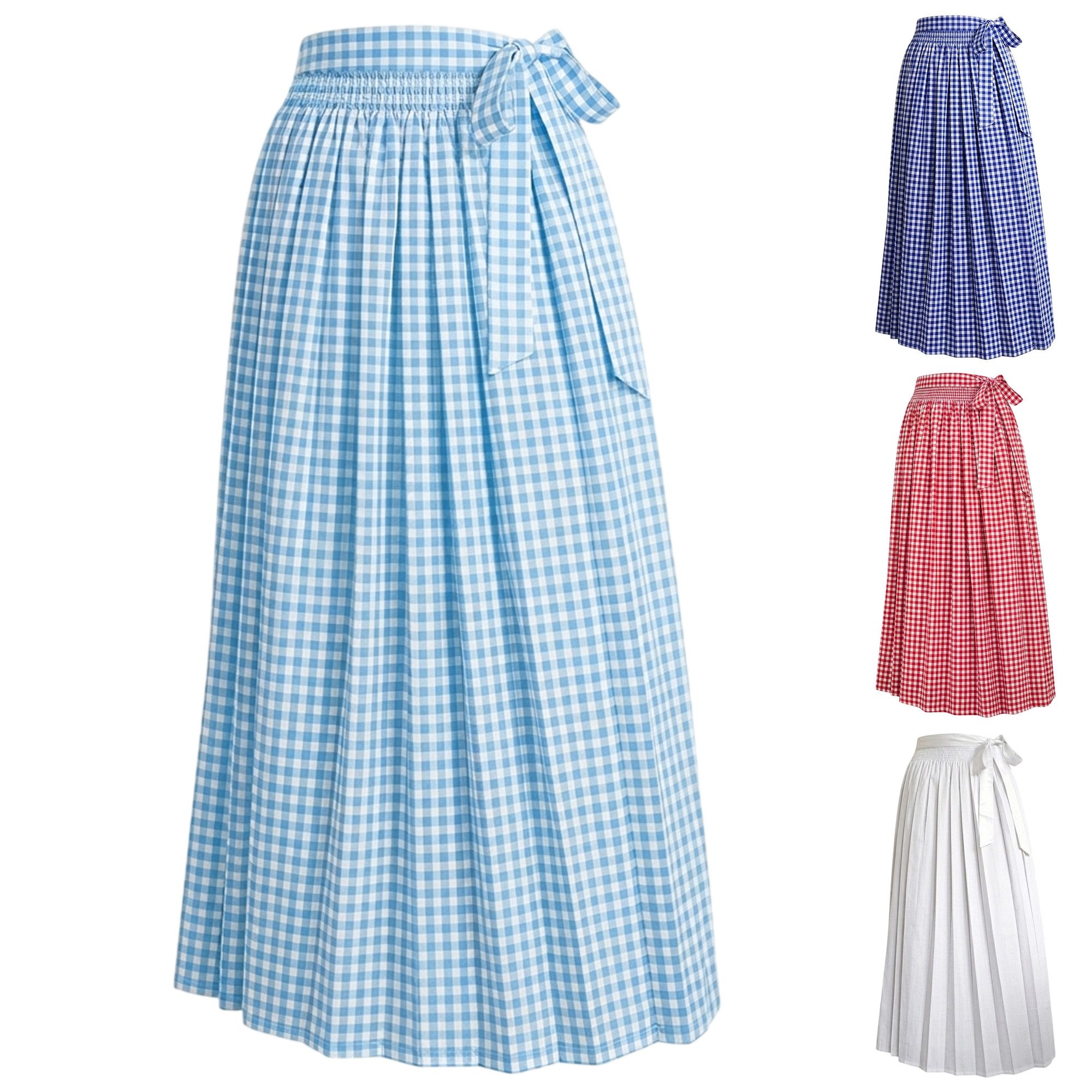 German Wear Dirndlschürze GW1601-3, Lange Dirndlschürze 90 cm aus Baumwollmischung