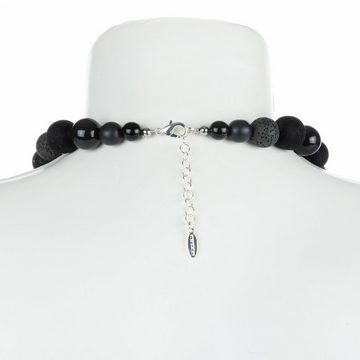 Feliss Perlenkette Black Beauty (inkl. Organza-Beutel), 45 cm lang, Kette für Damen, Made in Germany, mit Glas- Rocailles und Keramikperlen
