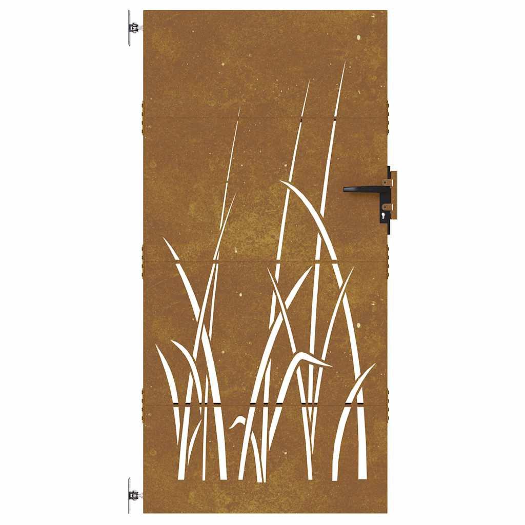 vidaXL Gartentor Gartentor 85x175 cm Cortenstahl Gras-Design – Bild 4 von 5
