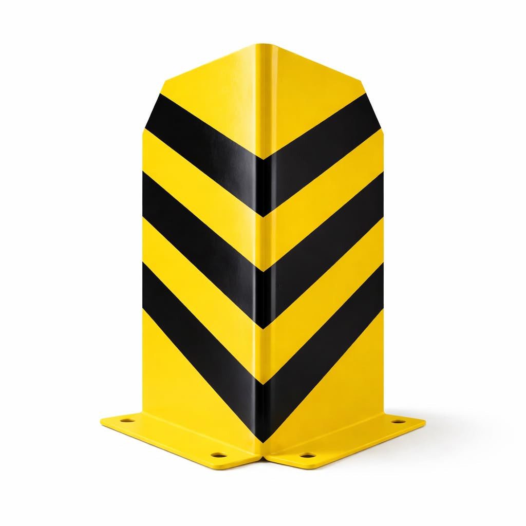 Baumarktic Schutzpolster Stahl Eckschutz Winkel – Rammschutzwinkel für Regale & Einfahrt