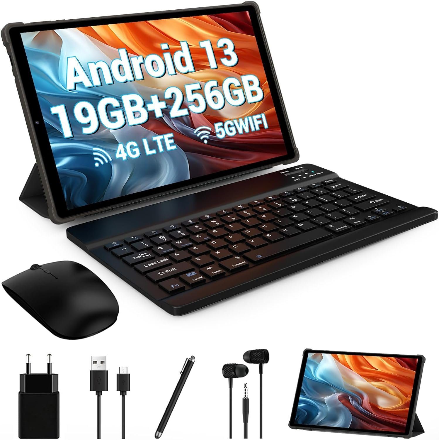  YESTEL Android 13 Tablet 11 Zoll mit 16GB RAM+256GB ROM  (1TB TF), FHD 2000x1200, 5G WLAN Octa-Core 2.0Ghz BT 5.0, 8600mAh, 4  Lautsprechers, 5MP+13MP+2MP,Widgets, Tablet mit Tastatur und Maus, Kaffee