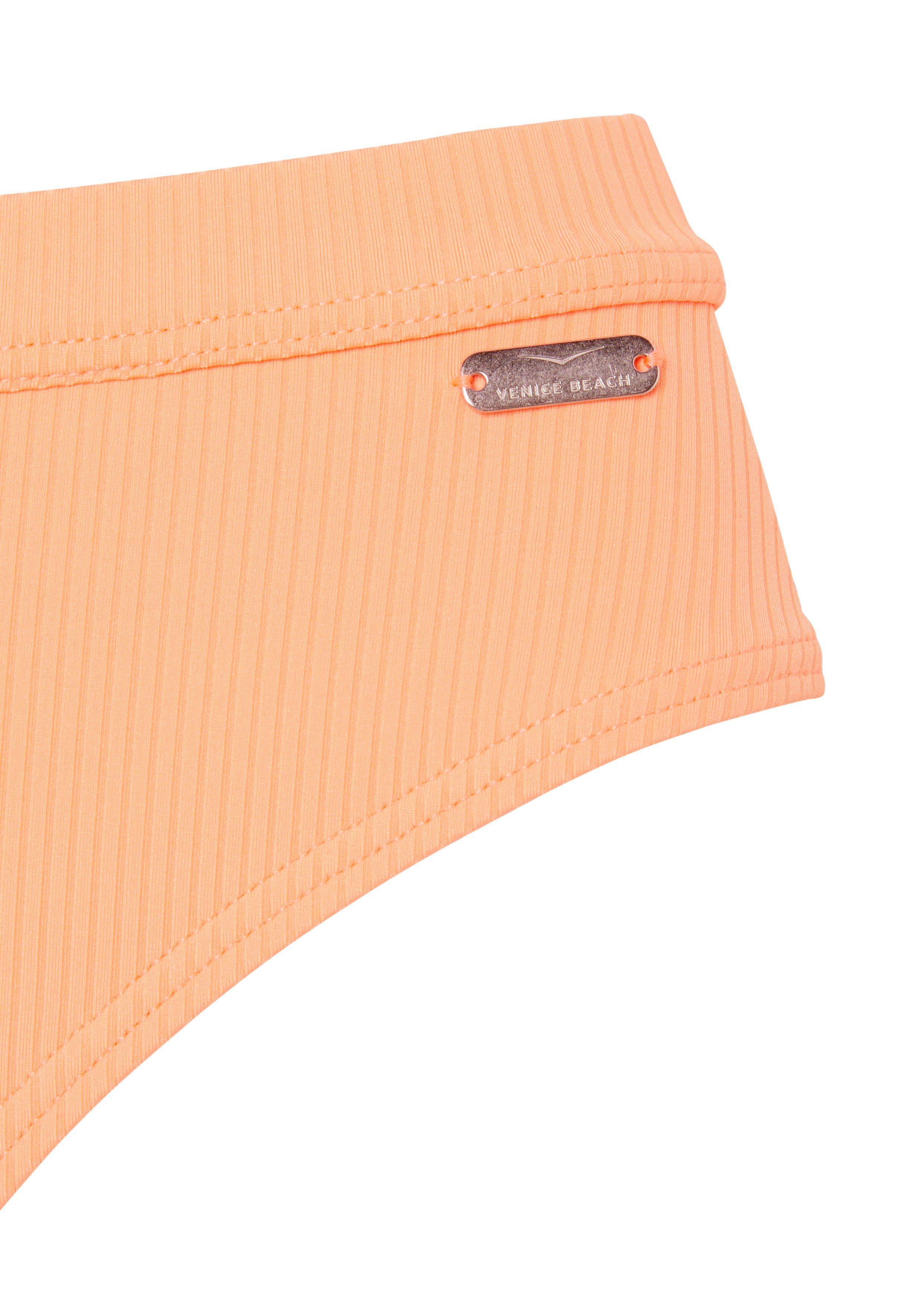Venice Beach Bikini-Hose Lucky aus gerippter Strukturware