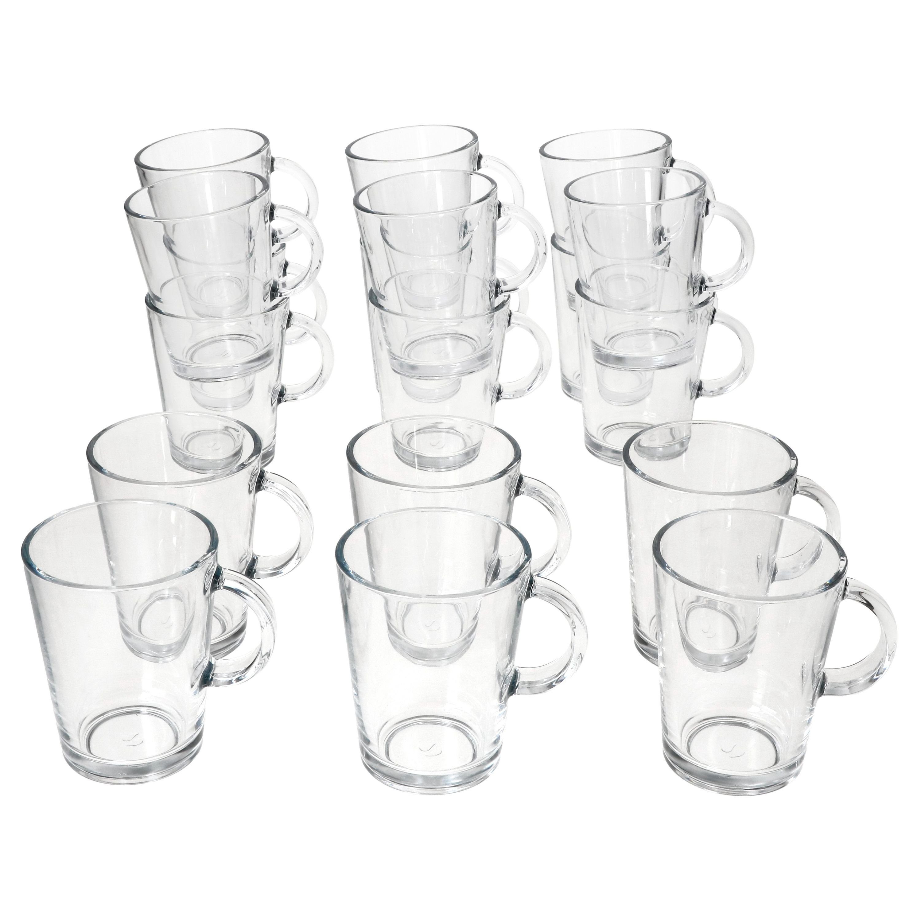 Ritzenhoff & Breker Latte-Macchiato-Glas Ritzenhoff Coredo 18x Teegläser mit Henkel 250ml H10,5cm Trink-Glas, Glas