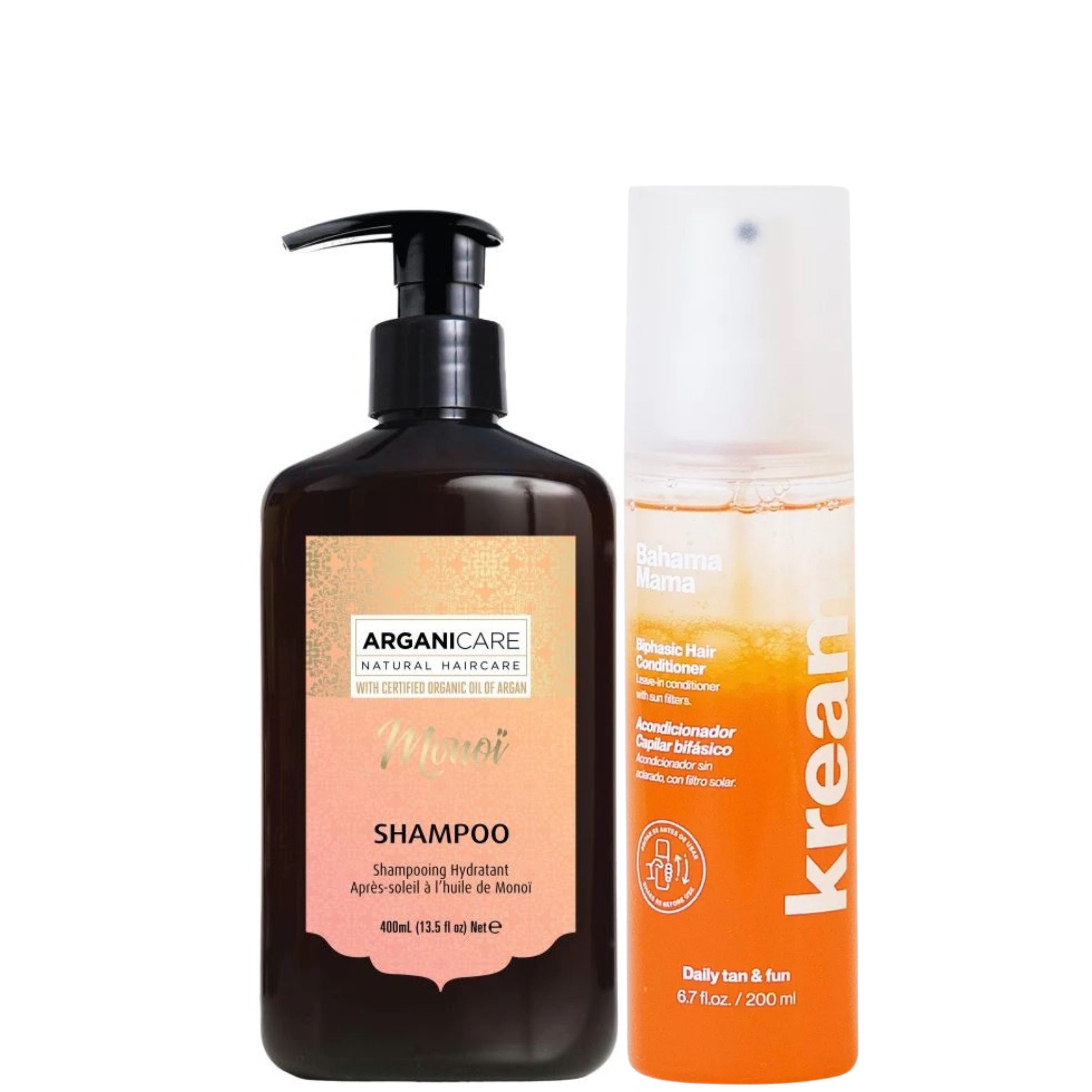 Arganicare Sonnenschutzpflege Hair Sun Duo - Monoi Shampoo & Hair Conditioner, 2-tlg.