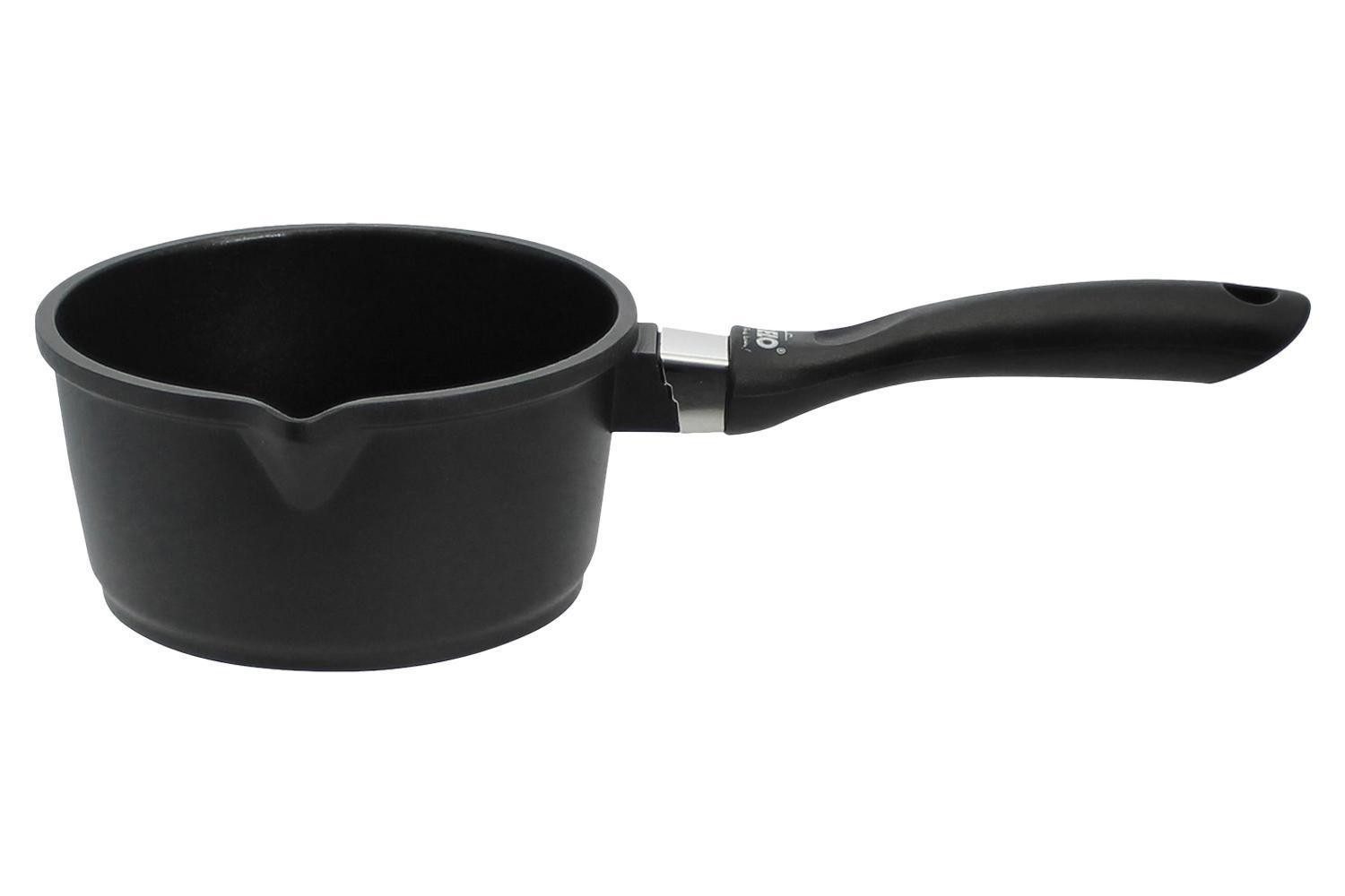 Elo Kasserolle BLACK, Ø 16 cm, Schwarz, mit Stielgriff, Aluminiumguss, Antihaftbeschichtet