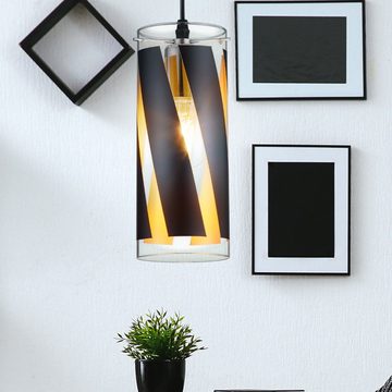 etc-shop LED Pendelleuchte, Leuchtmittel inklusive, Warmweiß, Design Glas Pendel Decken Lampe FILAMENT Streifen Hänge