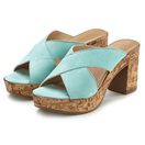 LASCANA Sommerschuh, offener Schuh, Sandalette, Mule, Pantolette aus Leder mit Blockabsatz