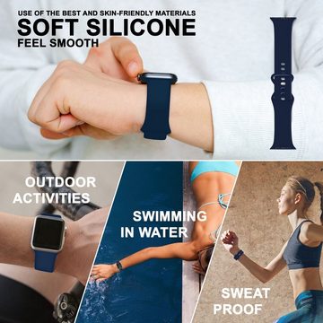 Nalia Smartwatch-Armband Apple Watch 42mm/44mm/45mm/49mm, Silikon Ersatzband / für Sport & Fitness Uhr / Atmungsaktiv / Outdoor