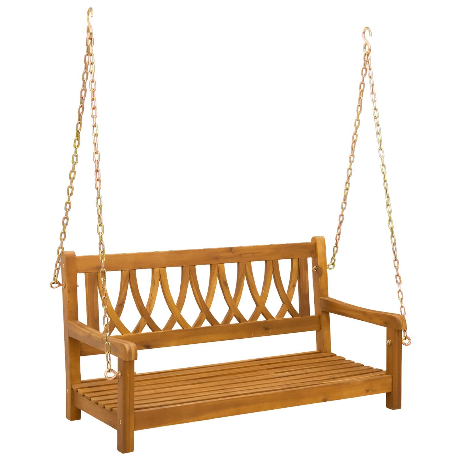 Gartenbank Gartenschaukelbank Natur 110 x 56 x 58 cm Massivholz