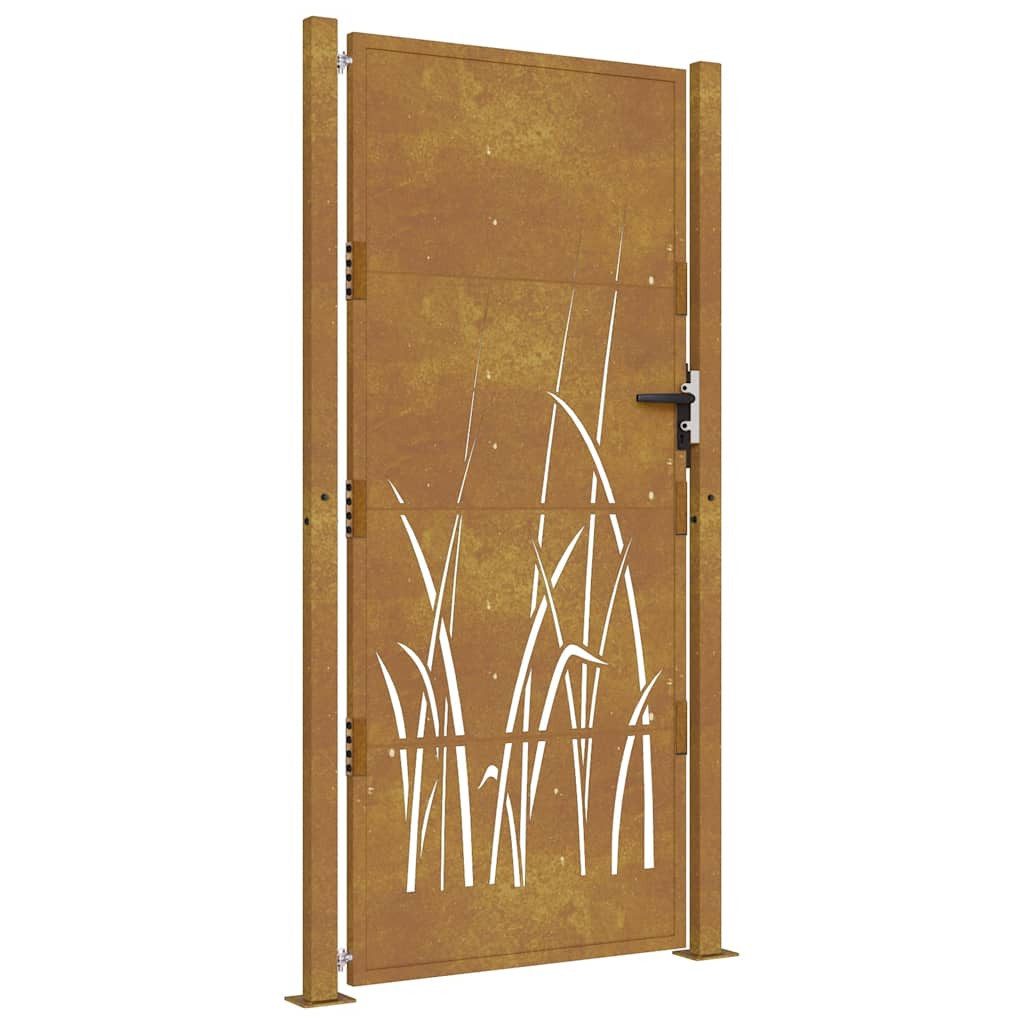 Gartentor Gartentor 100x175 cm Cortenstahl Gras-Design