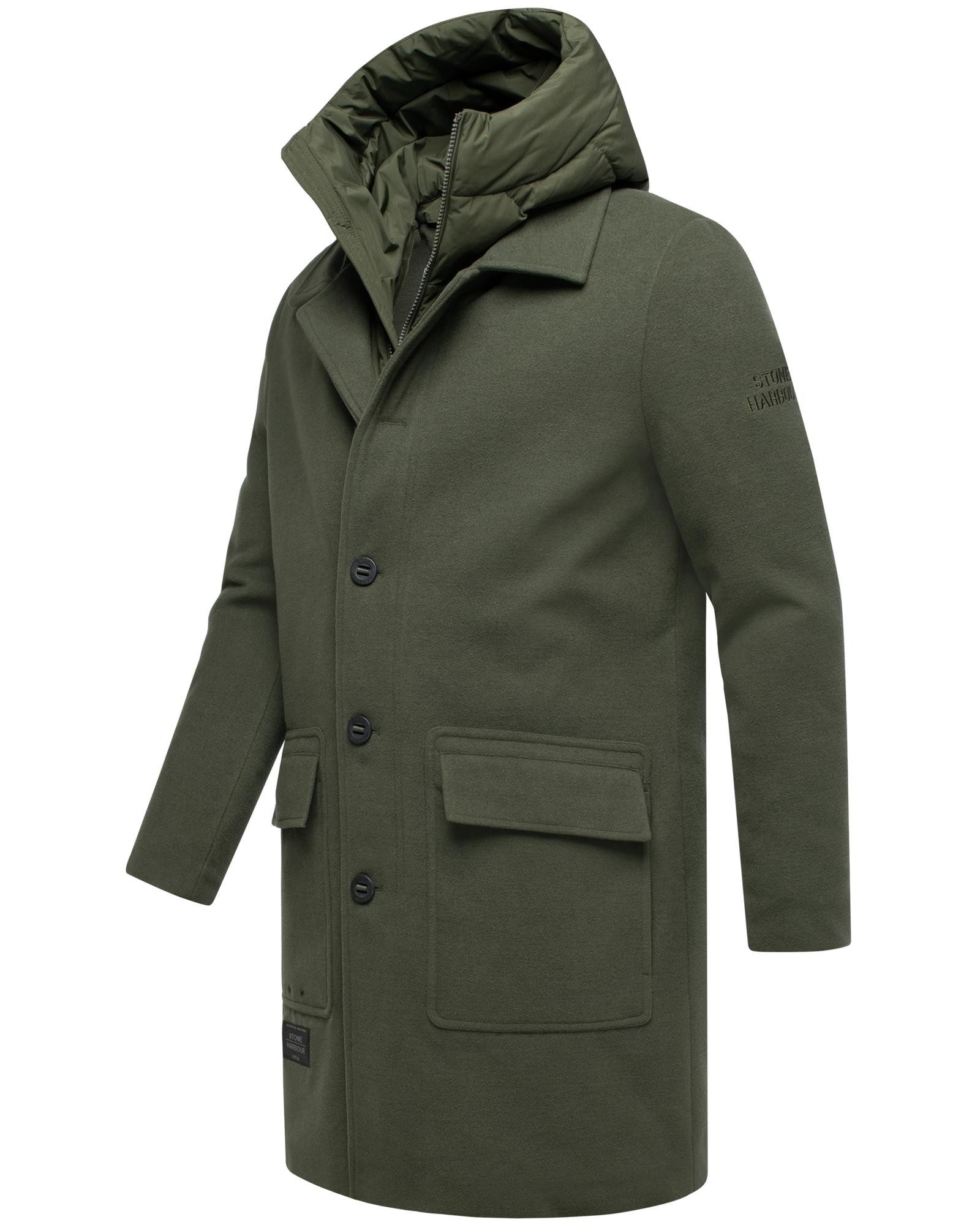 Stone Harbour Trenchcoat Thiagoo XX Kurzmantel in Wollmantel-Optik mit herausnehmbaren Inlay