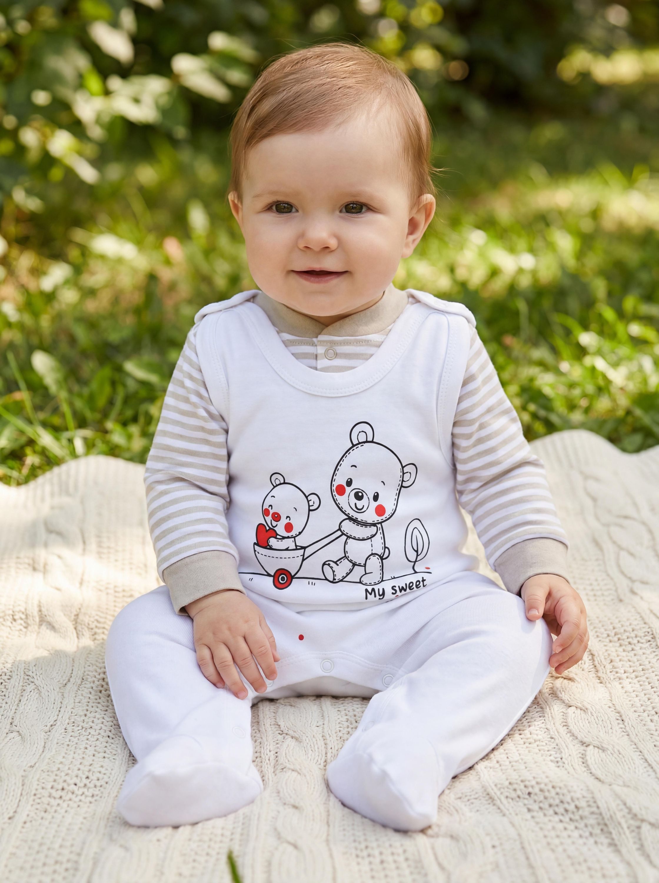TupTam Strampler TupTam Baby Mädchen Jungen Strampler mit Langarmshirt Aufdruck Spruch