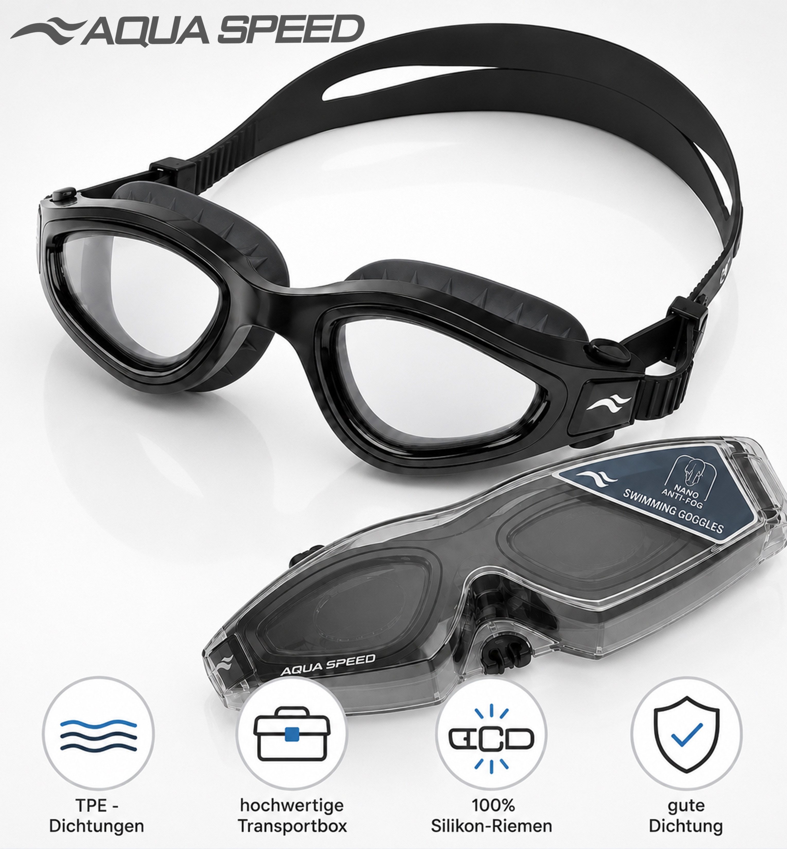 Aqua Speed Schwimmbrille AQUA SPEED AURORA Nano - Antibeschlagbeschichtung UV-Schutz